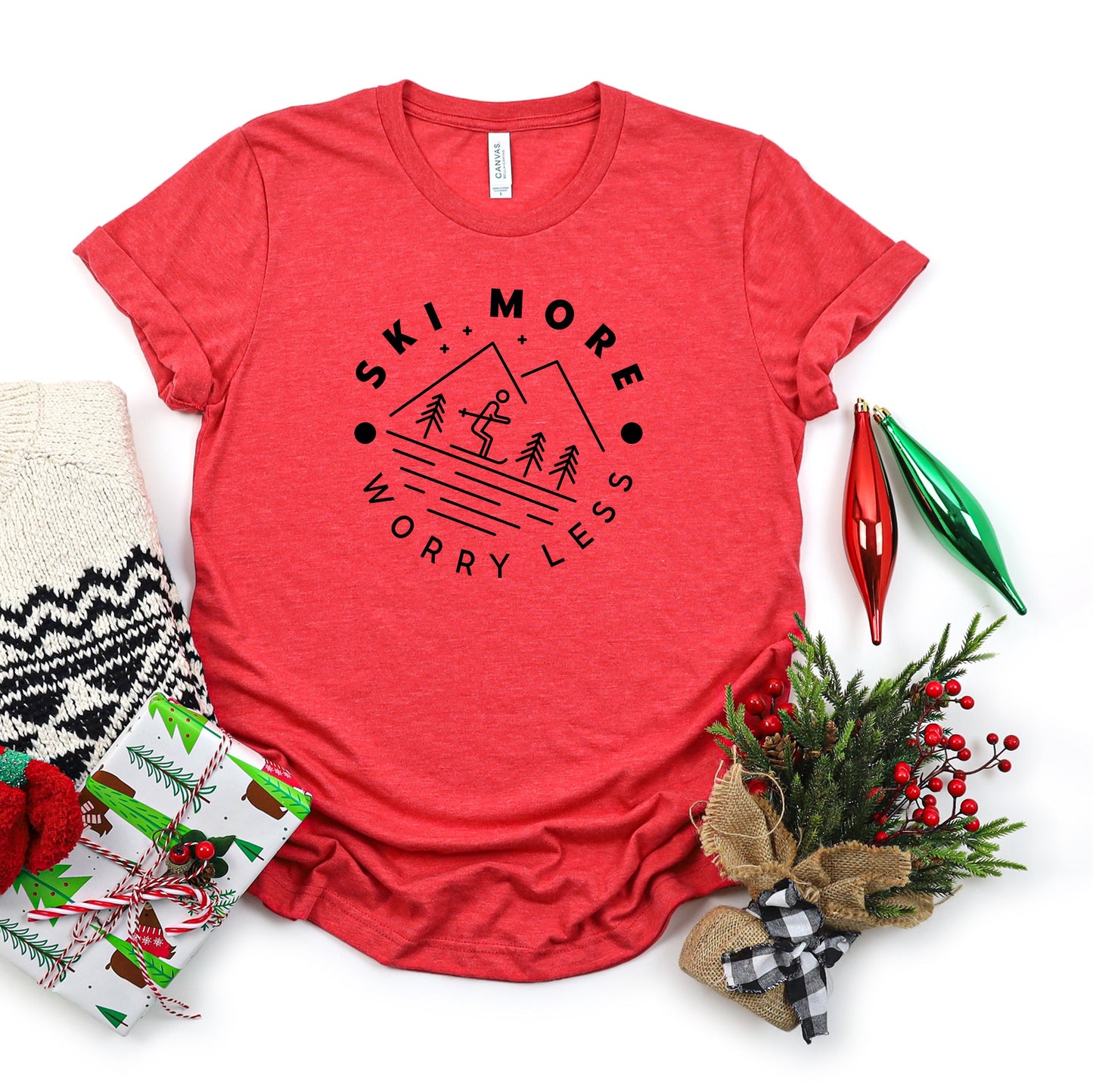 Ski More Worry Less | Short Sleeve Graphic Tee