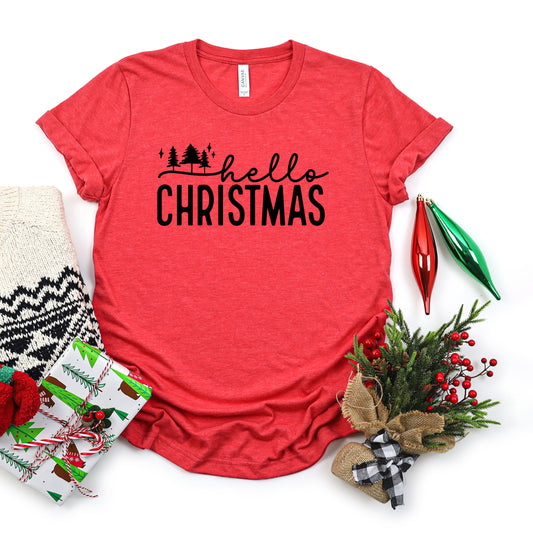 Hello Christmas Trees | Short Sleeve Graphic Tee