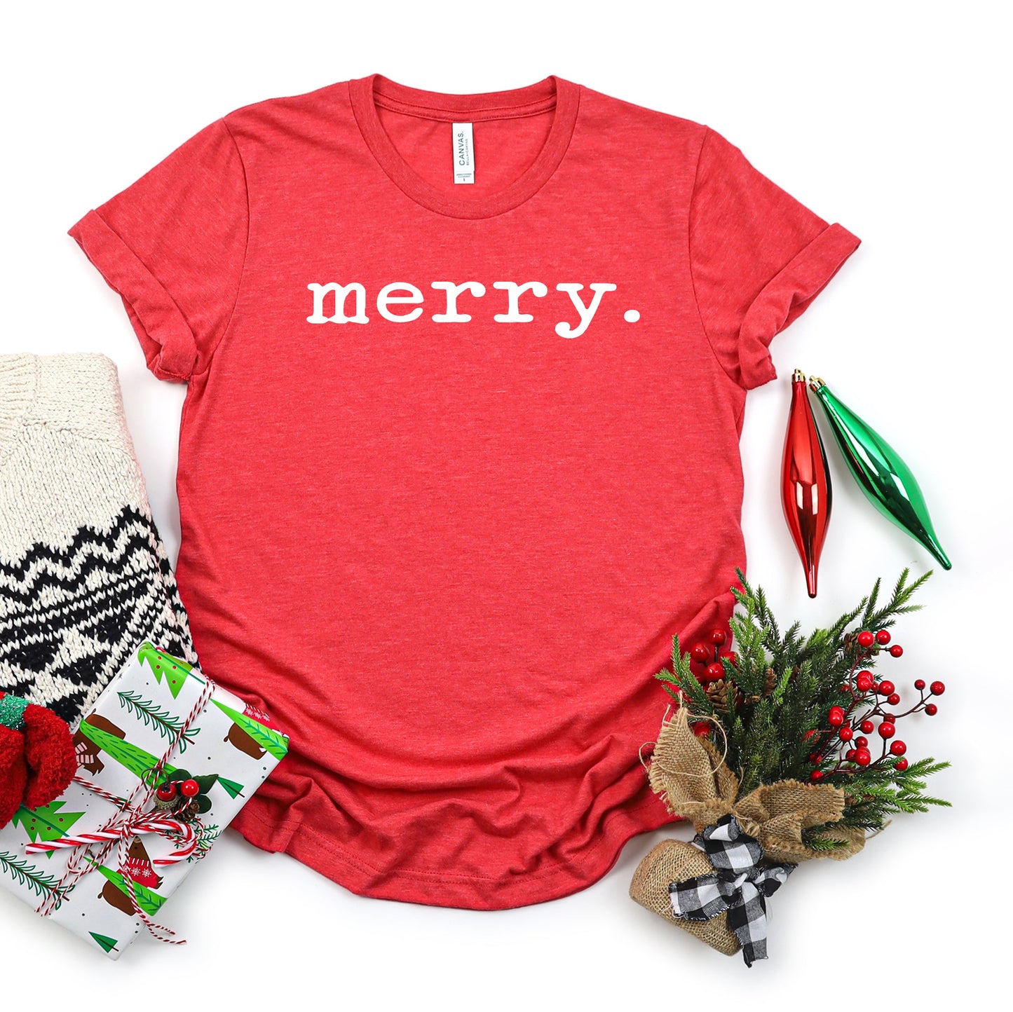 Merry Typewriter | Short Sleeve Crew Neck