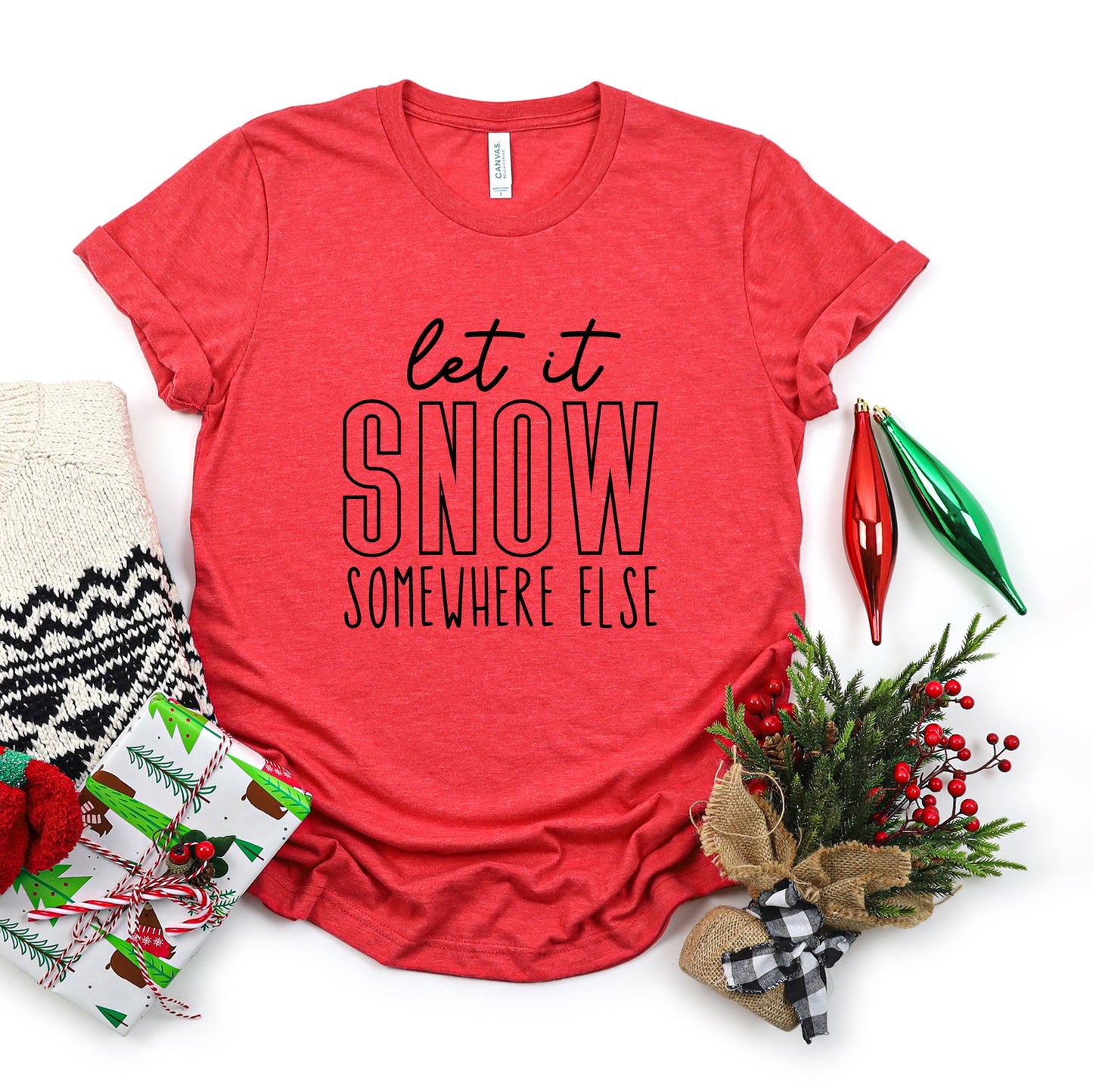 Let It Snow Somewhere Block | Short Sleeve Crew Neck