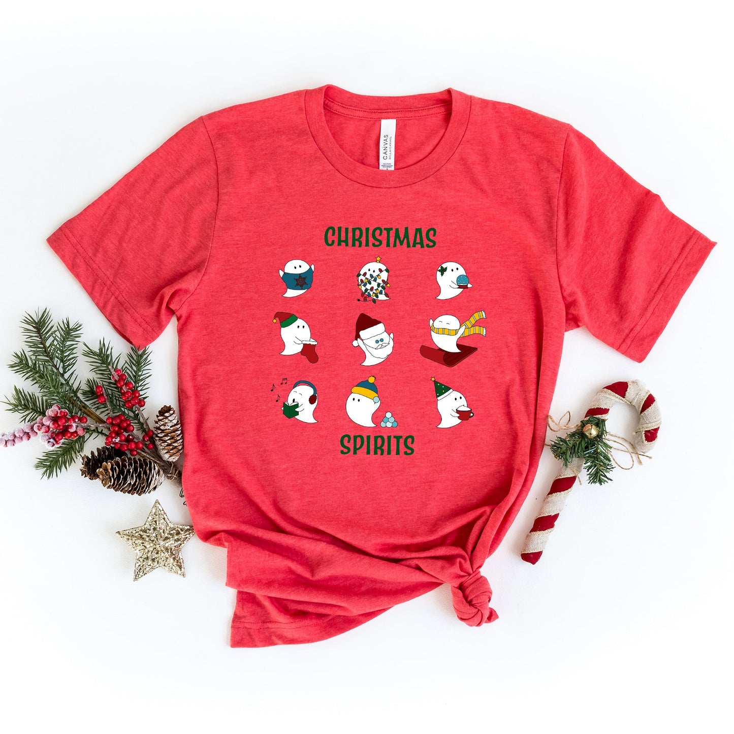 Christmas Spirits Green Words | Toddler Graphic Short Sleeve Tee