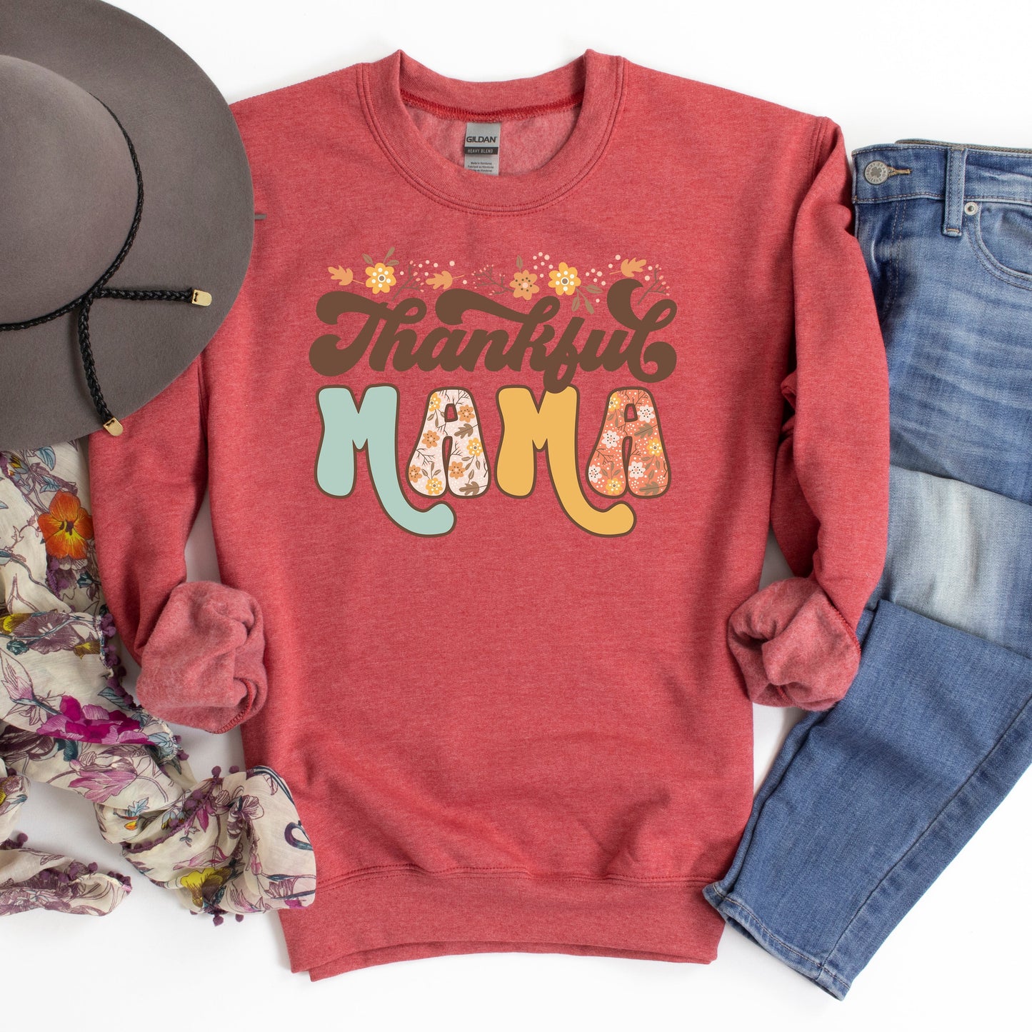 Thankful Mama Floral | Sweatshirt