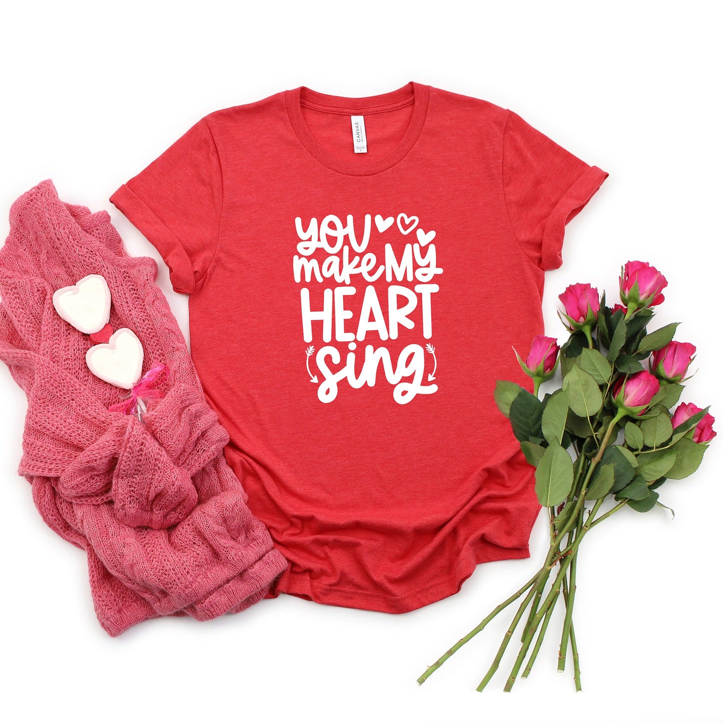 You Make My Heart Sing Hearts | Short Sleeve Graphic Tee