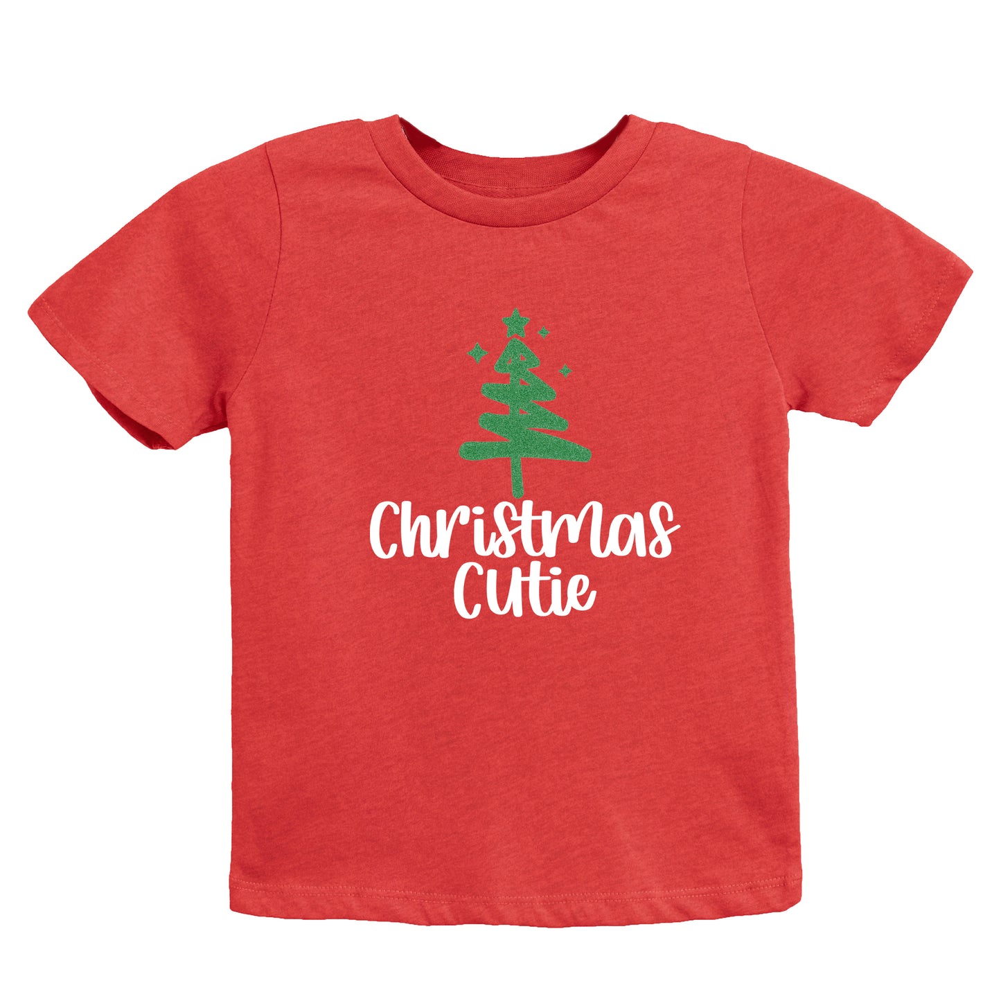 Christmas Cutie Tree Glitter | Toddler Graphic Short Sleeve Tee