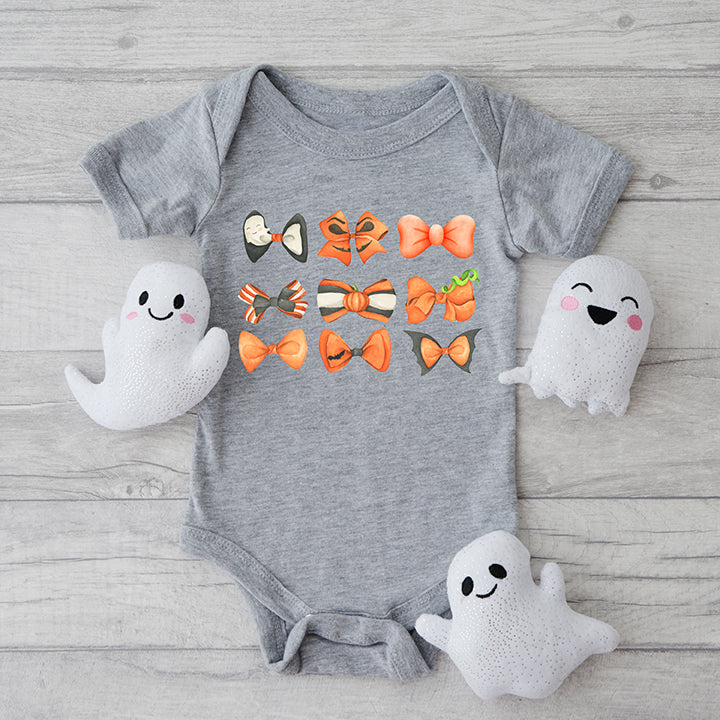 Coquette Girl Halloween Bow Chart | Baby Graphic Short Sleeve Bodysuit