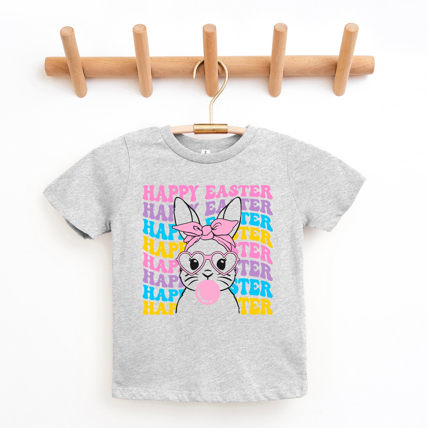 Bubble Gum Bunny Wavy | Youth Short Sleeve Crew Neck