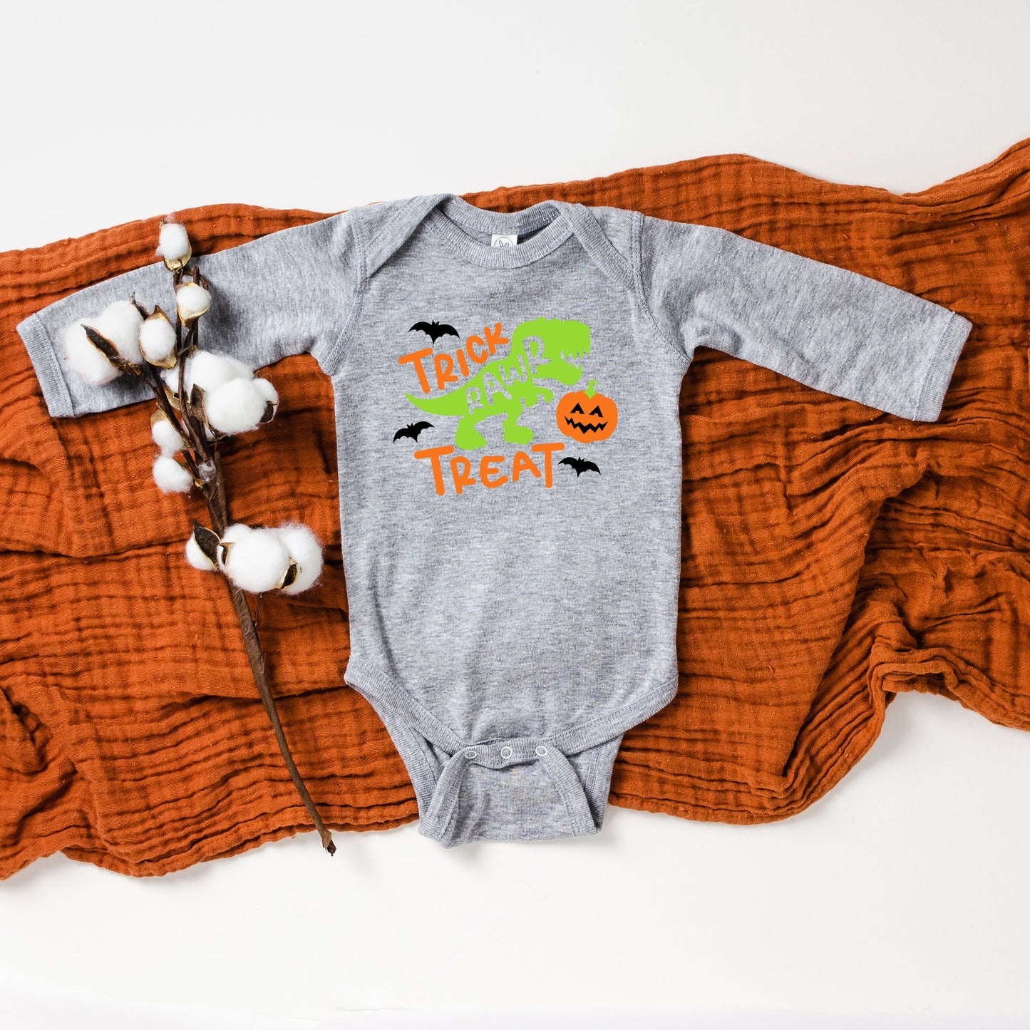 Trick Rawr Treat | Baby Graphic Long Sleeve Bodysuit