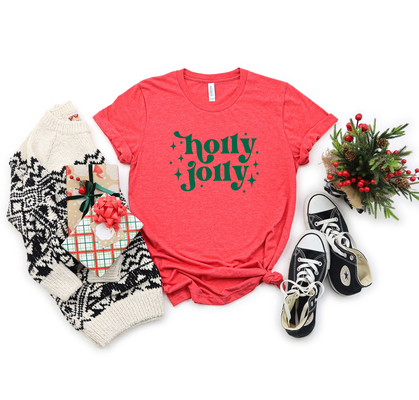 Whimsical Holly Jolly | Short Sleeve Graphic Tee