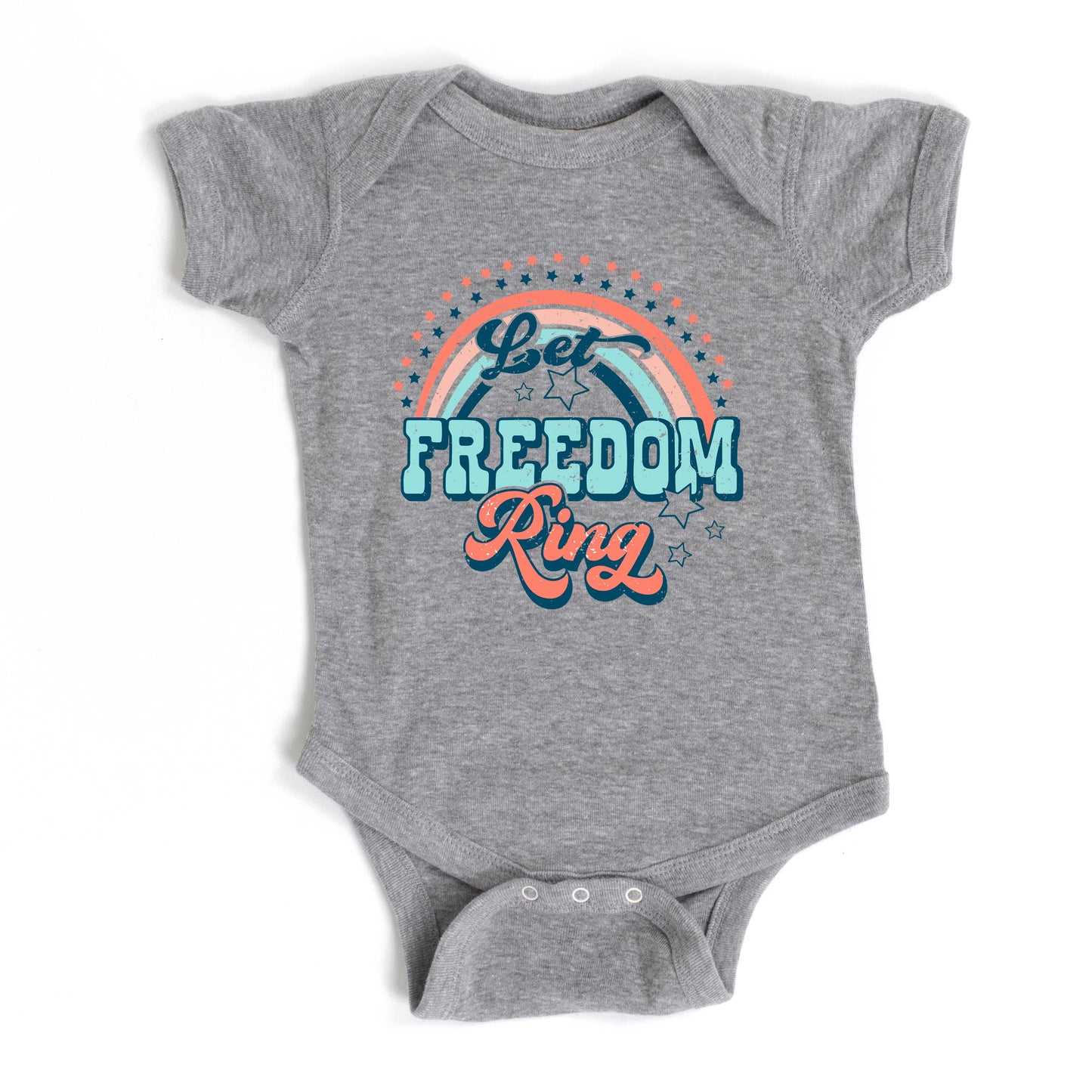 Let Freedom Ring Rainbow | Baby Graphic Short Sleeve Bodysuit