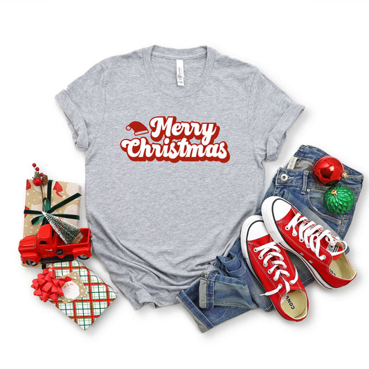 Merry Christmas Hat | Short Sleeve Graphic Tee