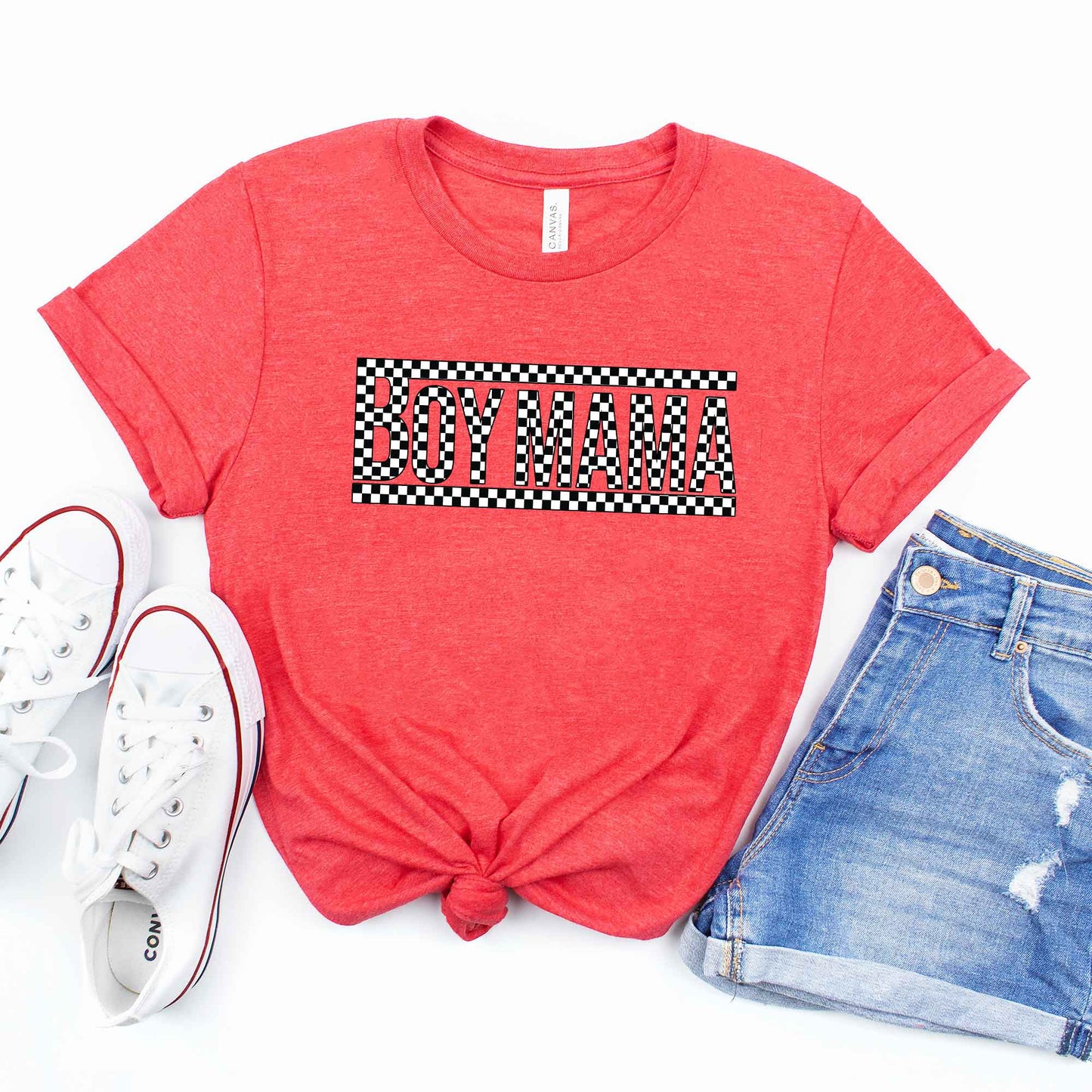 Boy Mama Checkered Box | Short Sleeve Graphic Tee