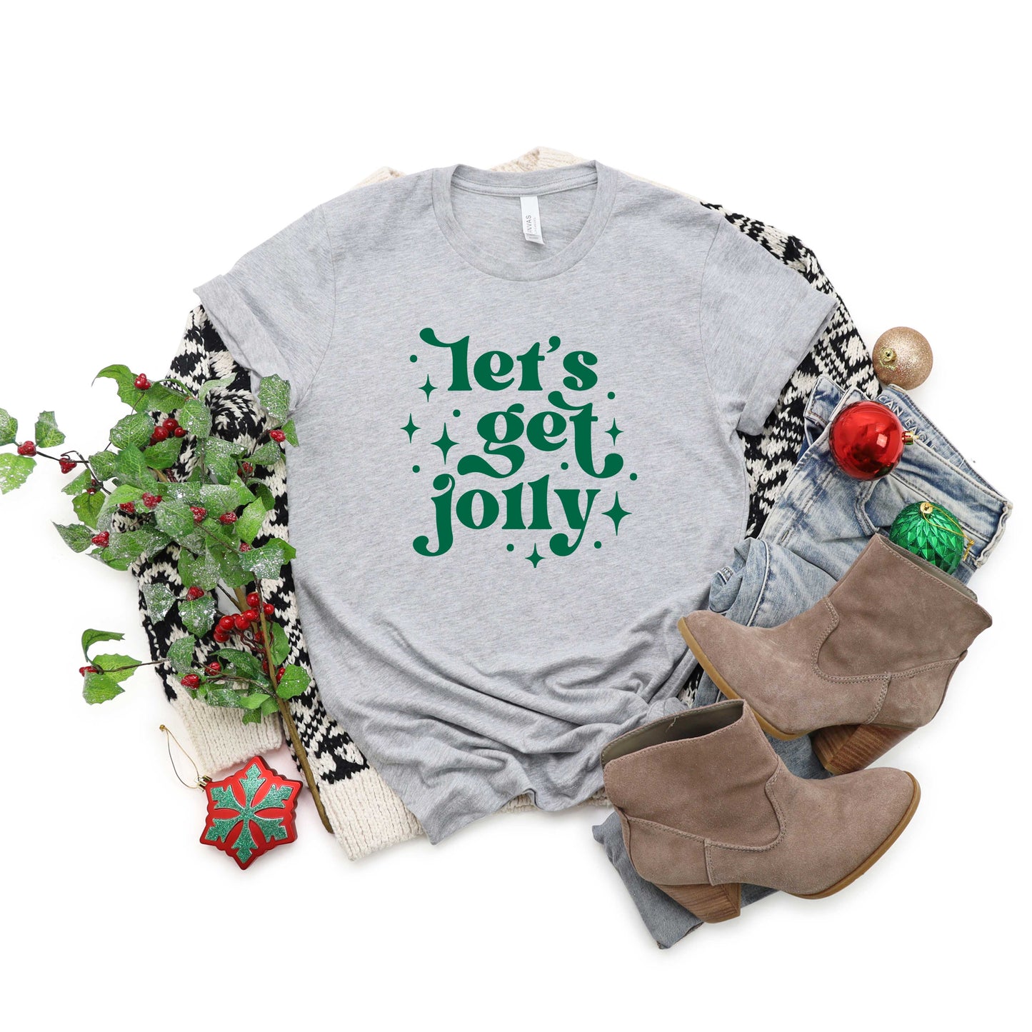 Whimsical Let's Get Jolly | Short Sleeve Graphic Tee