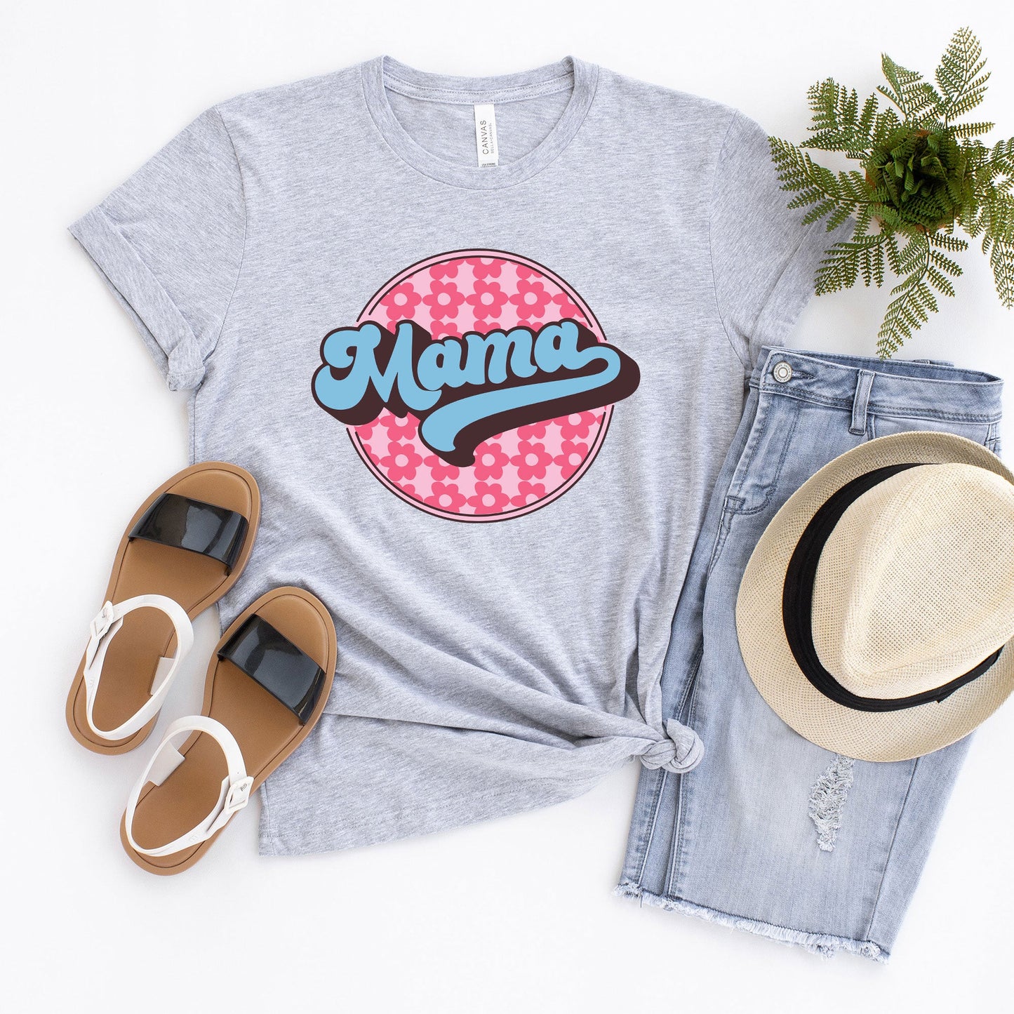 Mama Floral Retro Circle | Short Sleeve Graphic Tee