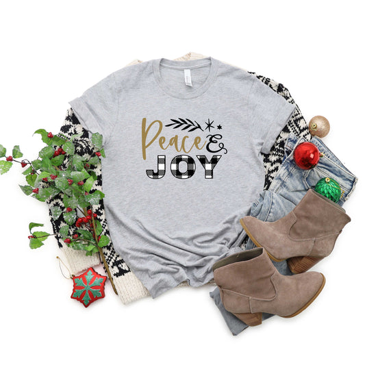Plaid Peace and Joy | Short Sleeve Crew Neck