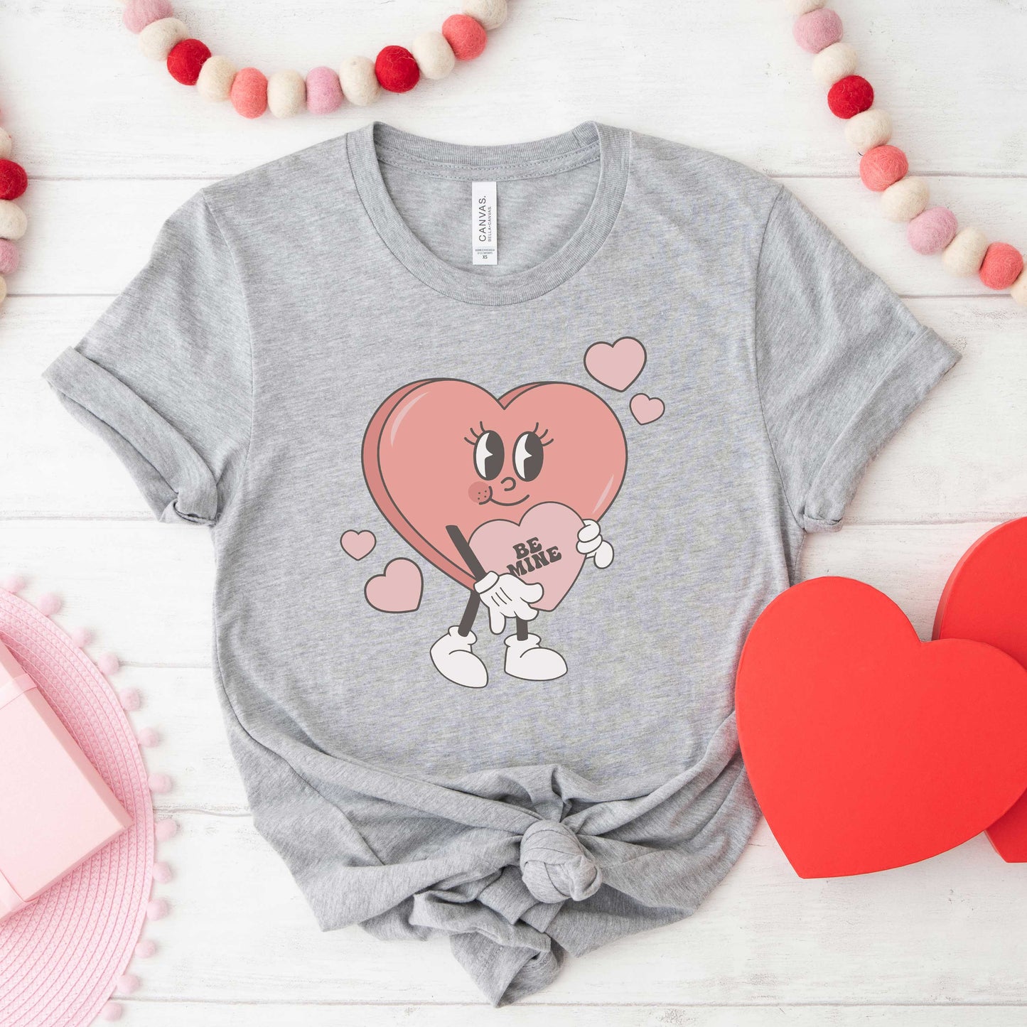 Be Mine Heart Cartoon | Short Sleeve Graphic Tee