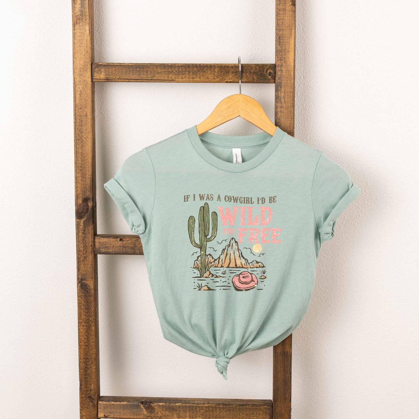 Retro Wild And Free Cowgirl | Youth Short Sleeve Graphic Tee