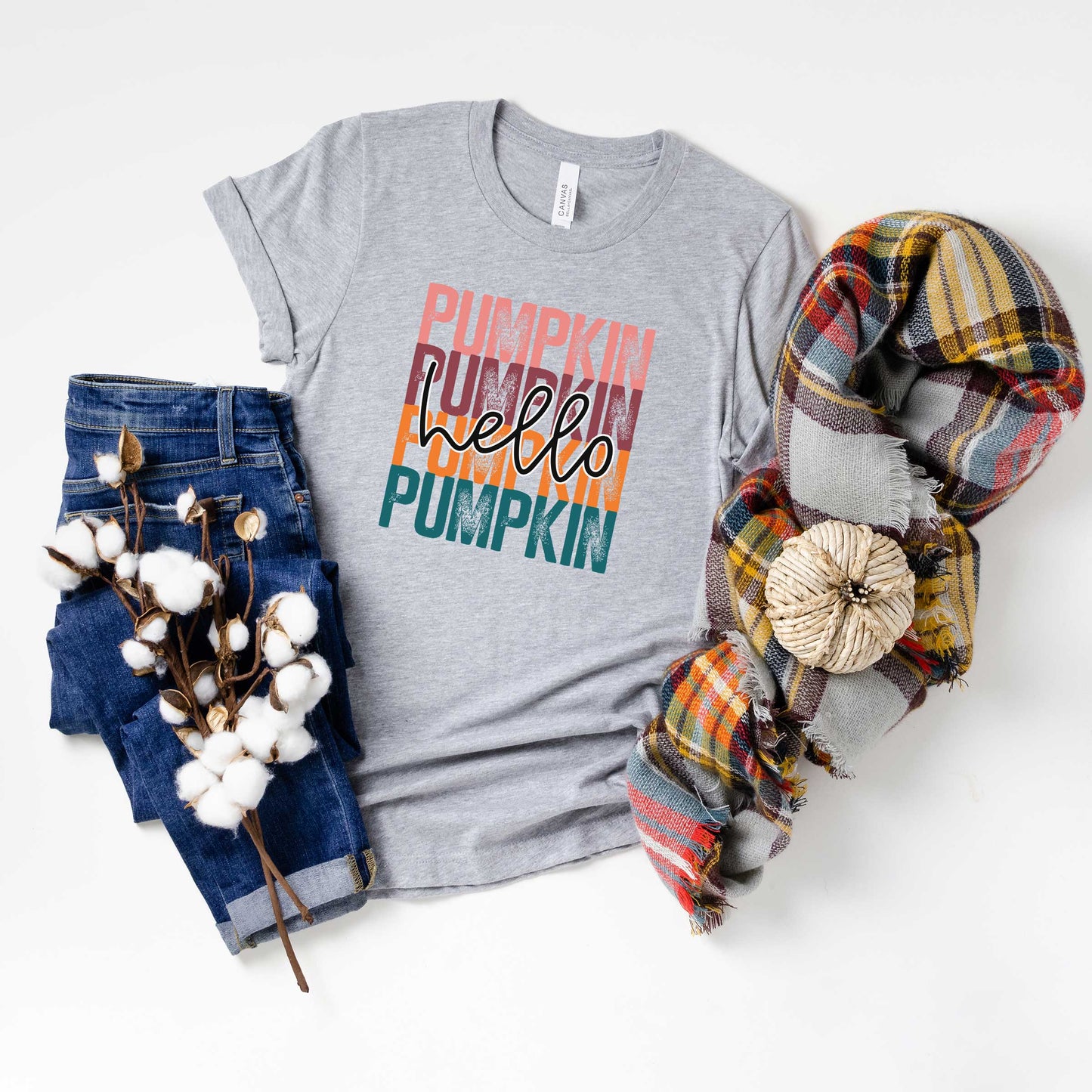 Hello Pumpkin Stacked | Short Sleeve Graphic Tee