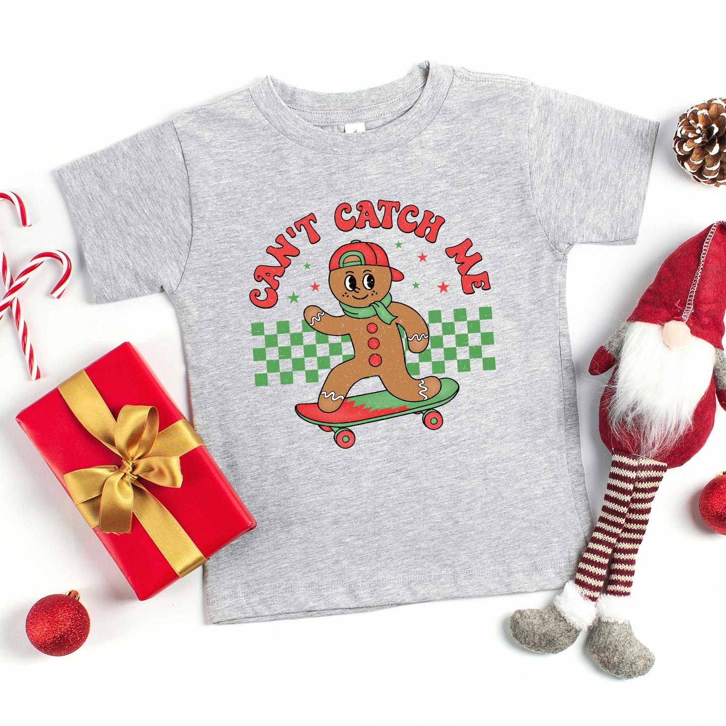 Gingerbread Man Skateboard | Toddler Graphic Short Sleeve Tee