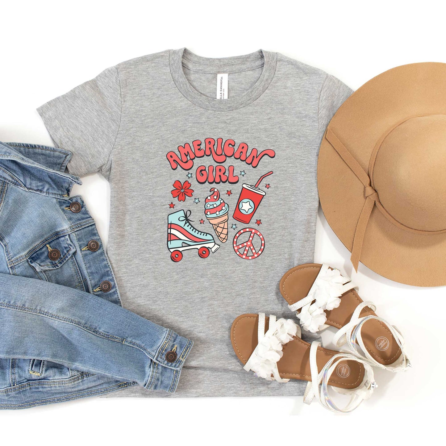 American Girl Hat | Youth Graphic Short Sleeve Tee