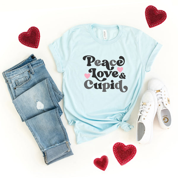 Peace Love And Cupid | Short Sleeve Graphic Tee
