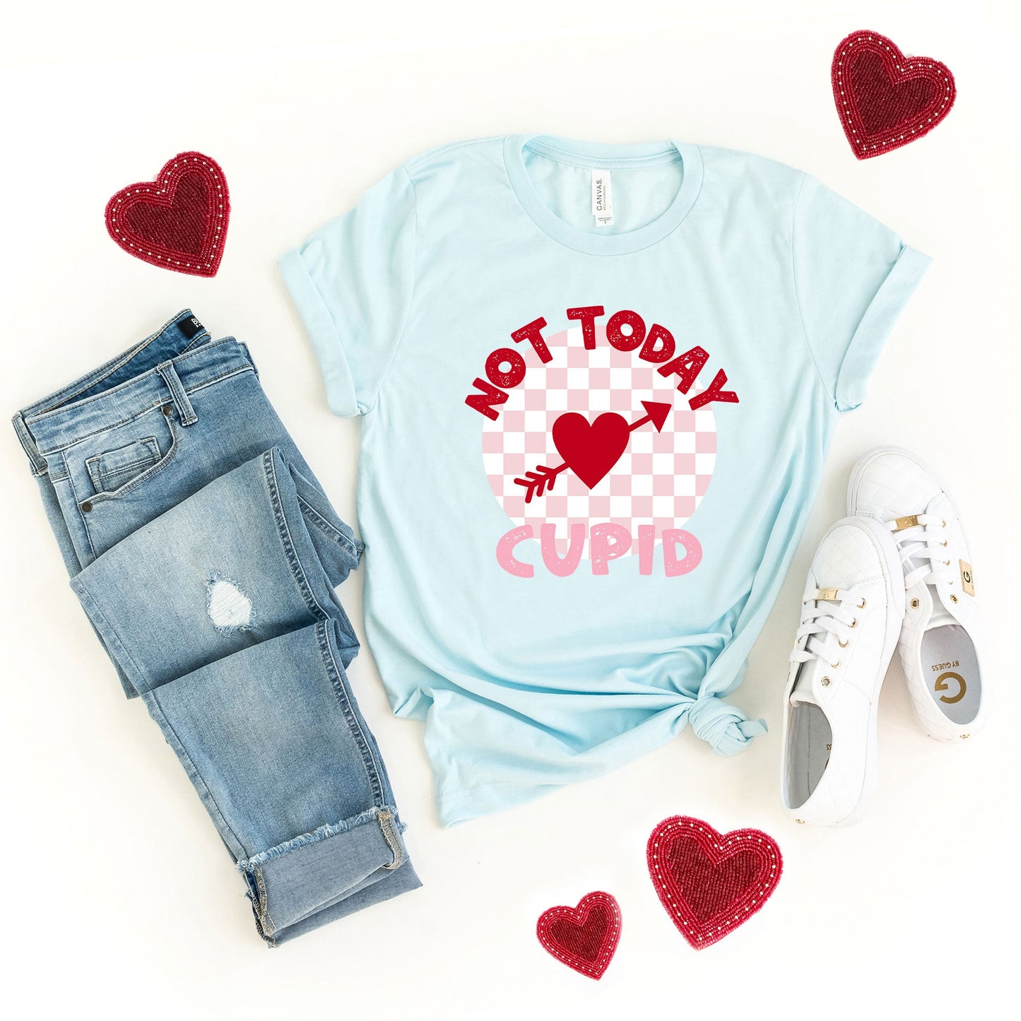 Not Today Cupid Checkered | Short Sleeve Graphic Tee