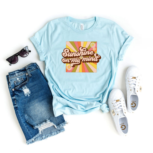 Retro Sunshine On My Mind | Short Sleeve Graphic Tee