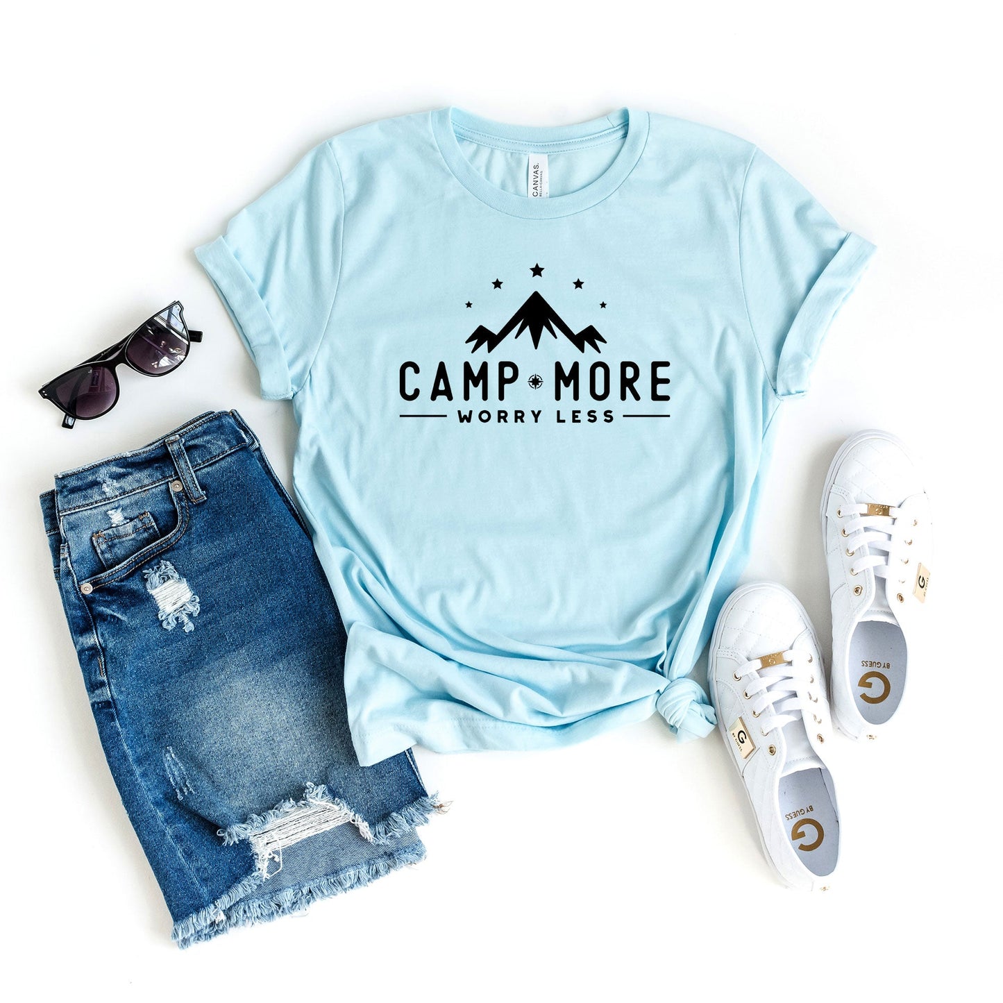 Camp More Worry Less Mountains | Short Sleeve Graphic Tee