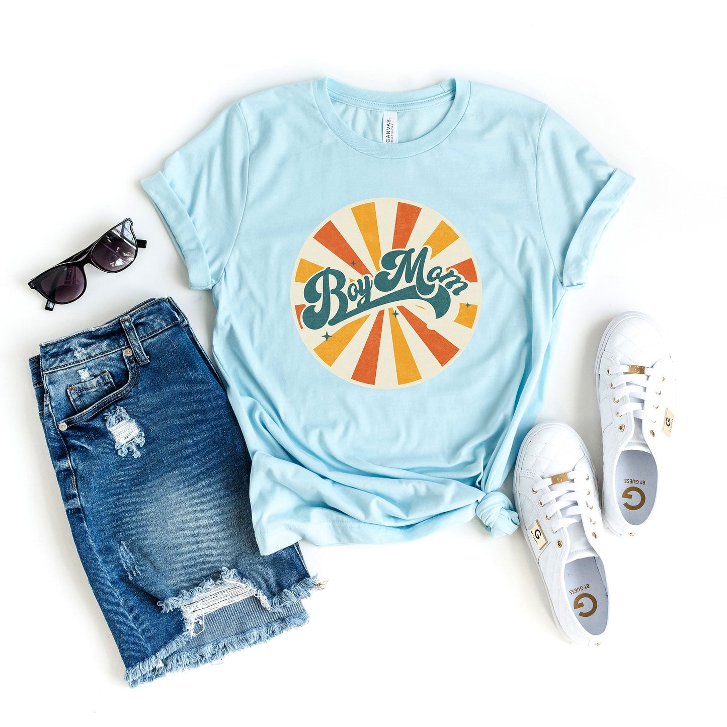 Retro Boy Mom Rays | Short Sleeve Graphic Tee