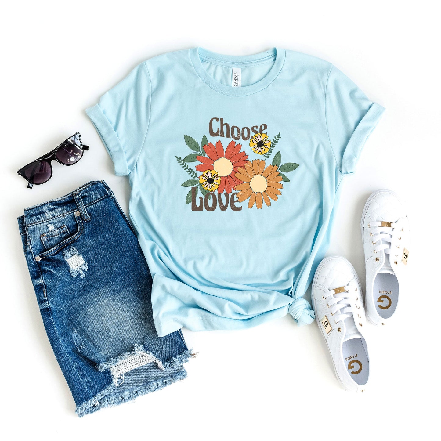 Choose Love Flowers | Short Sleeve Graphic Tee
