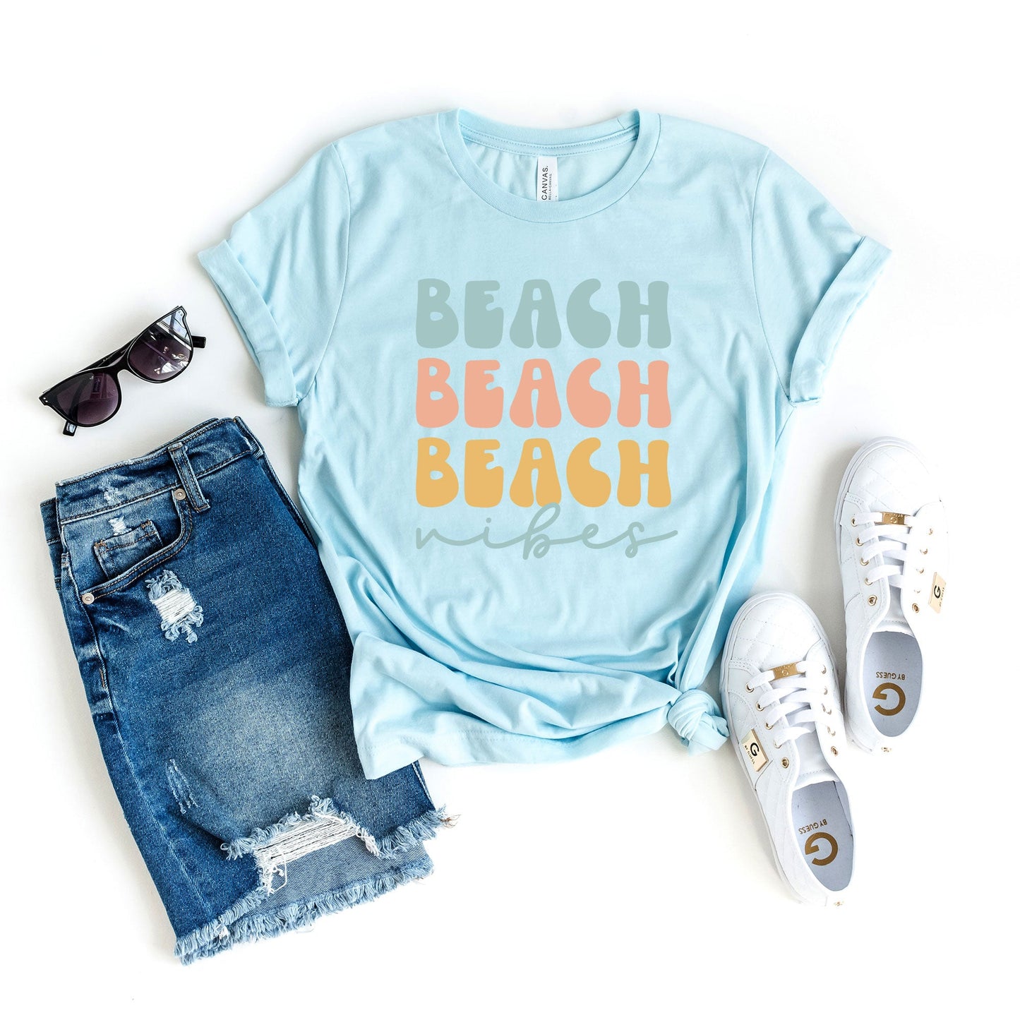 Beach Vibes Stacked | Short Sleeve Graphic Tee