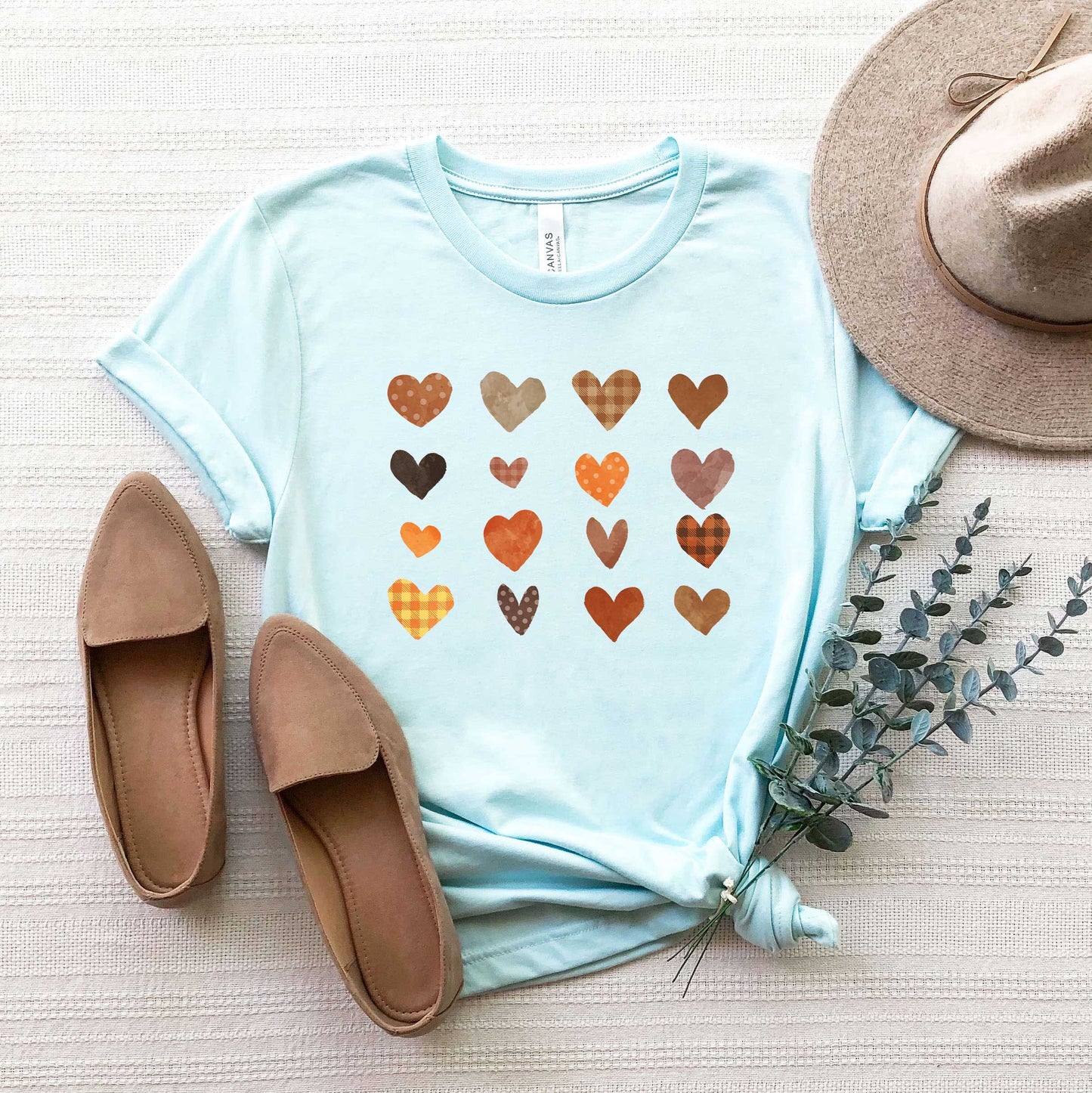 Fall Plaid Hearts | Short Sleeve Graphic Tee