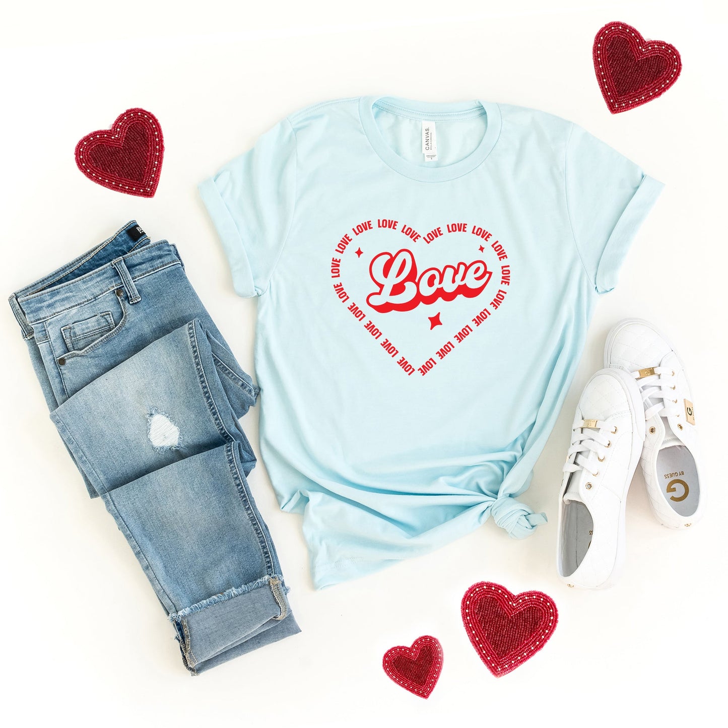 Love Heart Outline | Short Sleeve Graphic Tee