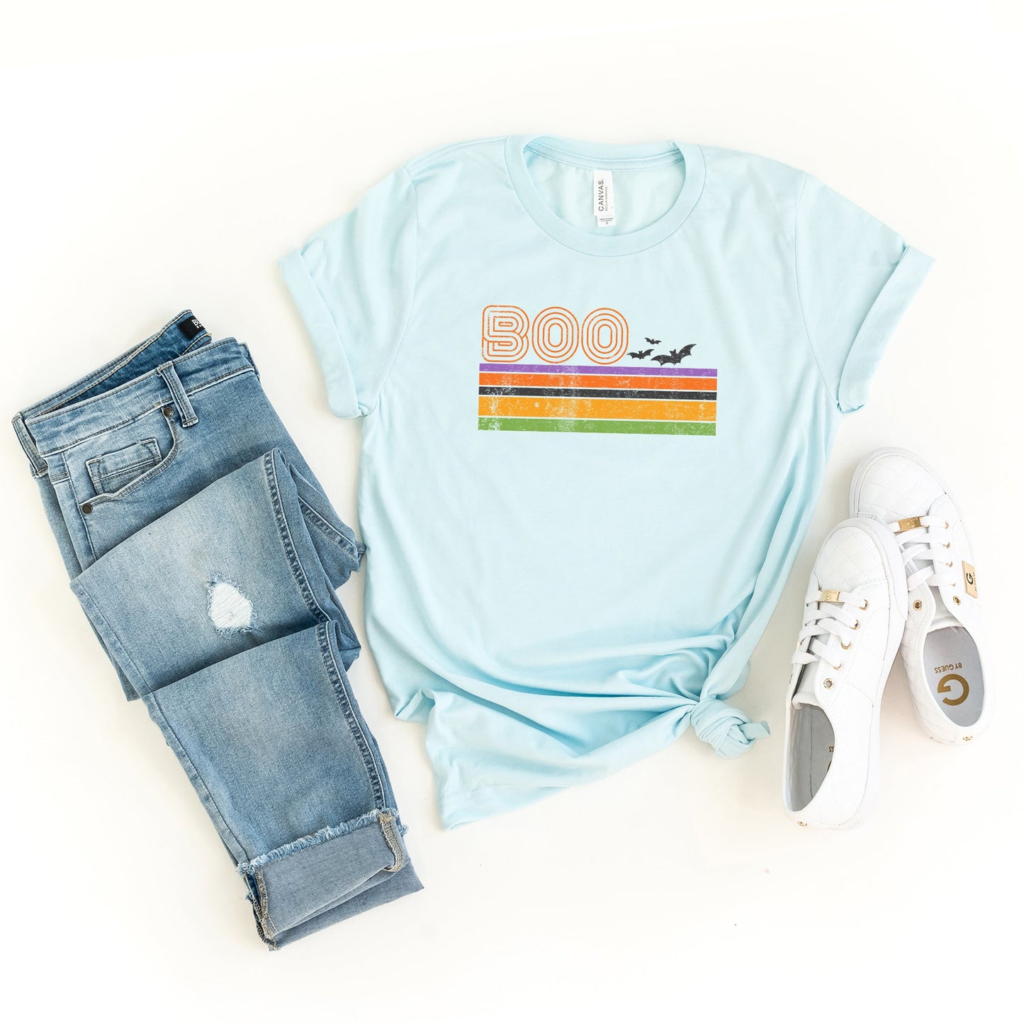 Retro Boo Stripes | Short Sleeve Graphic Tee