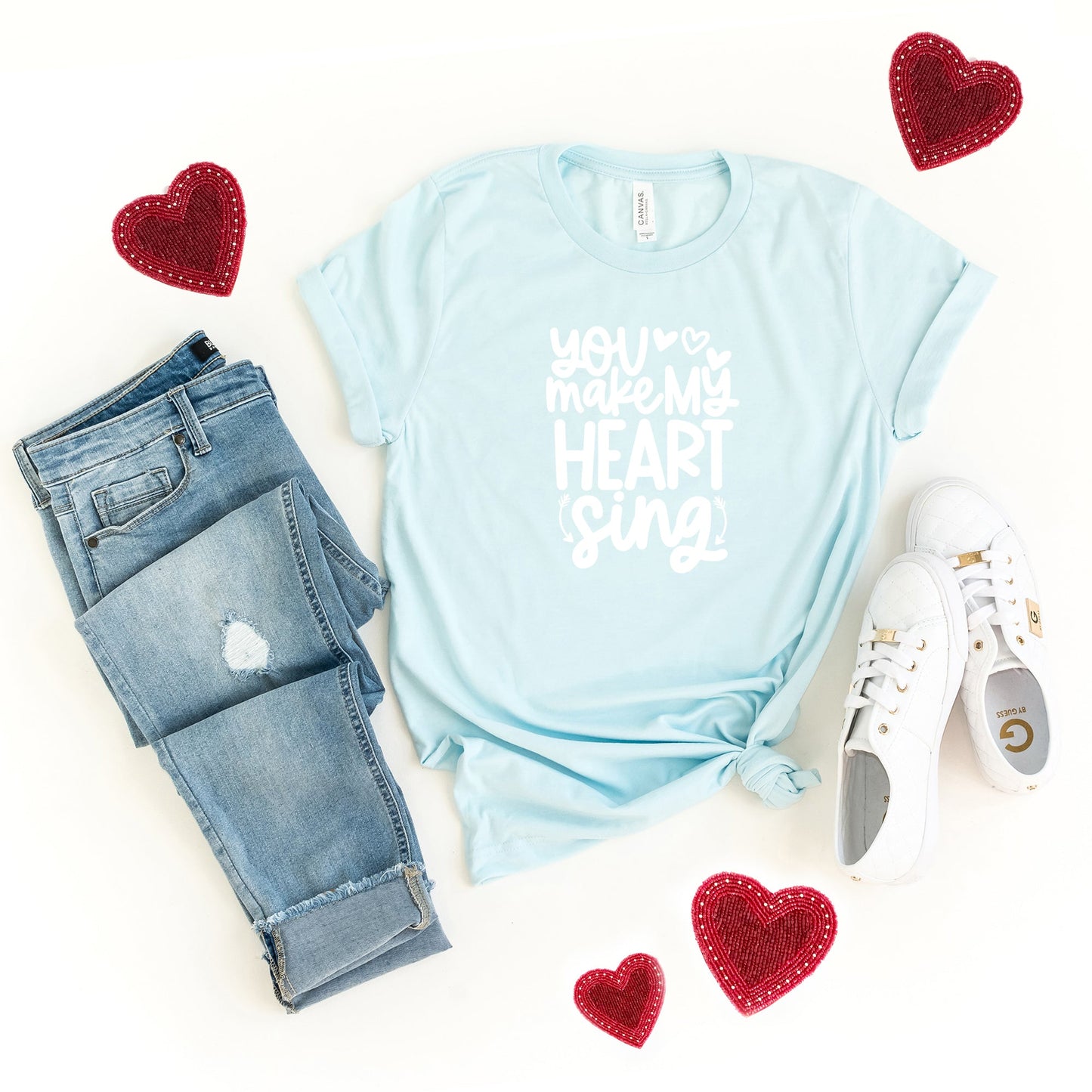 You Make My Heart Sing Hearts | Short Sleeve Graphic Tee