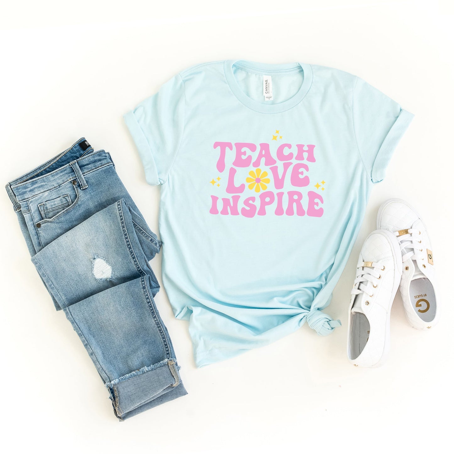 Teach Love Inspire Flowers | Short Sleeve Graphic Tee