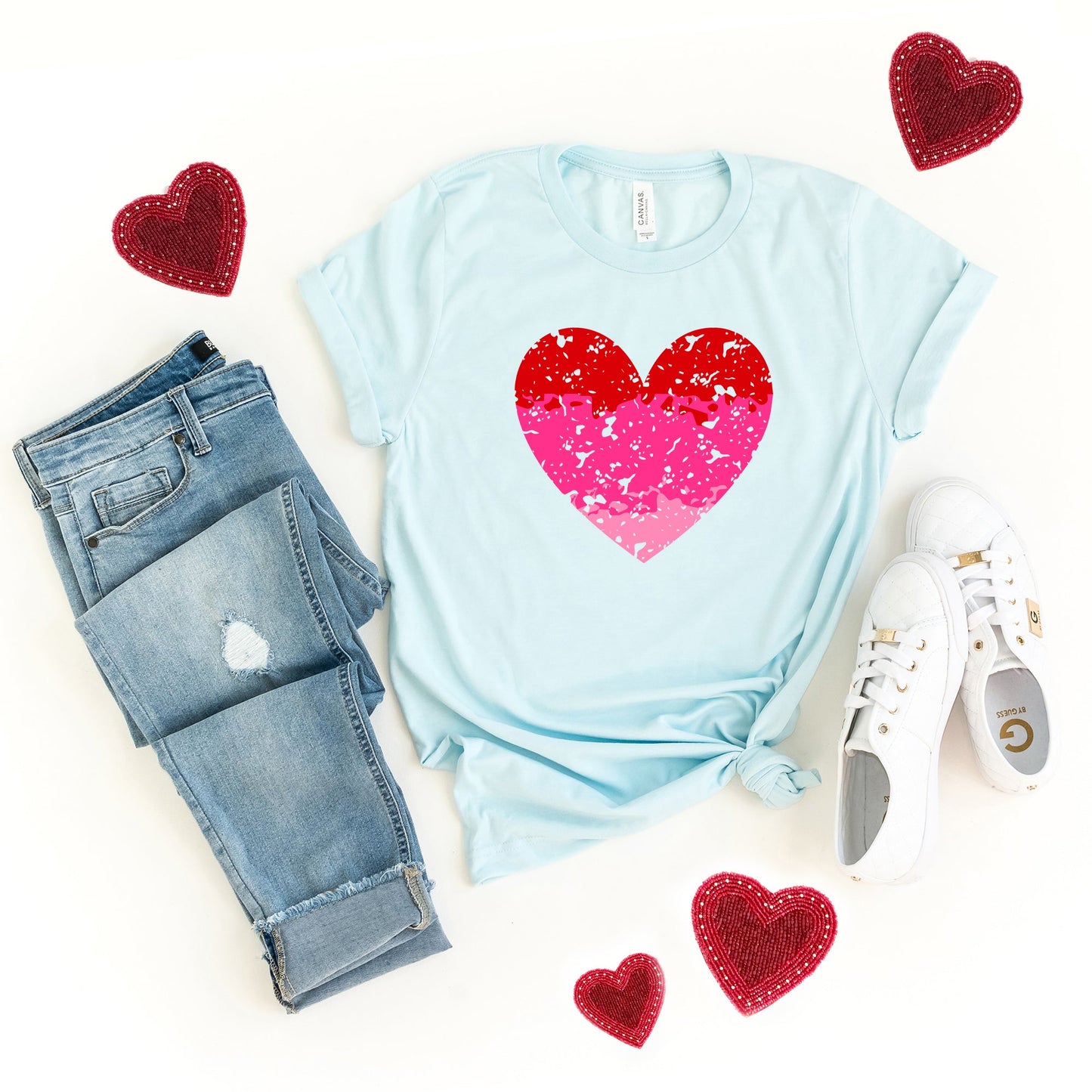 Heart Ombre | Short Sleeve Crew Neck