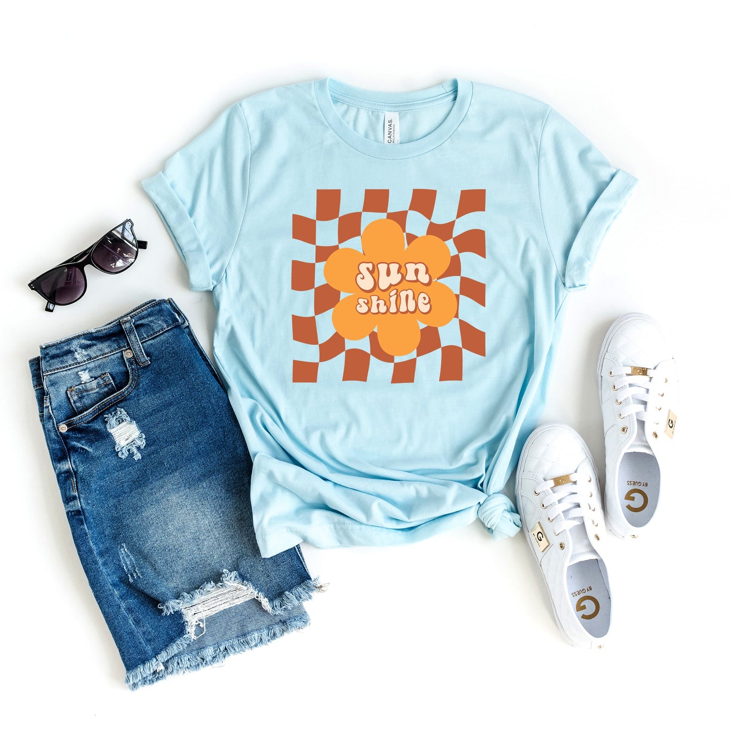 Sun Shine Checkered | Short Sleeve Crew Neck