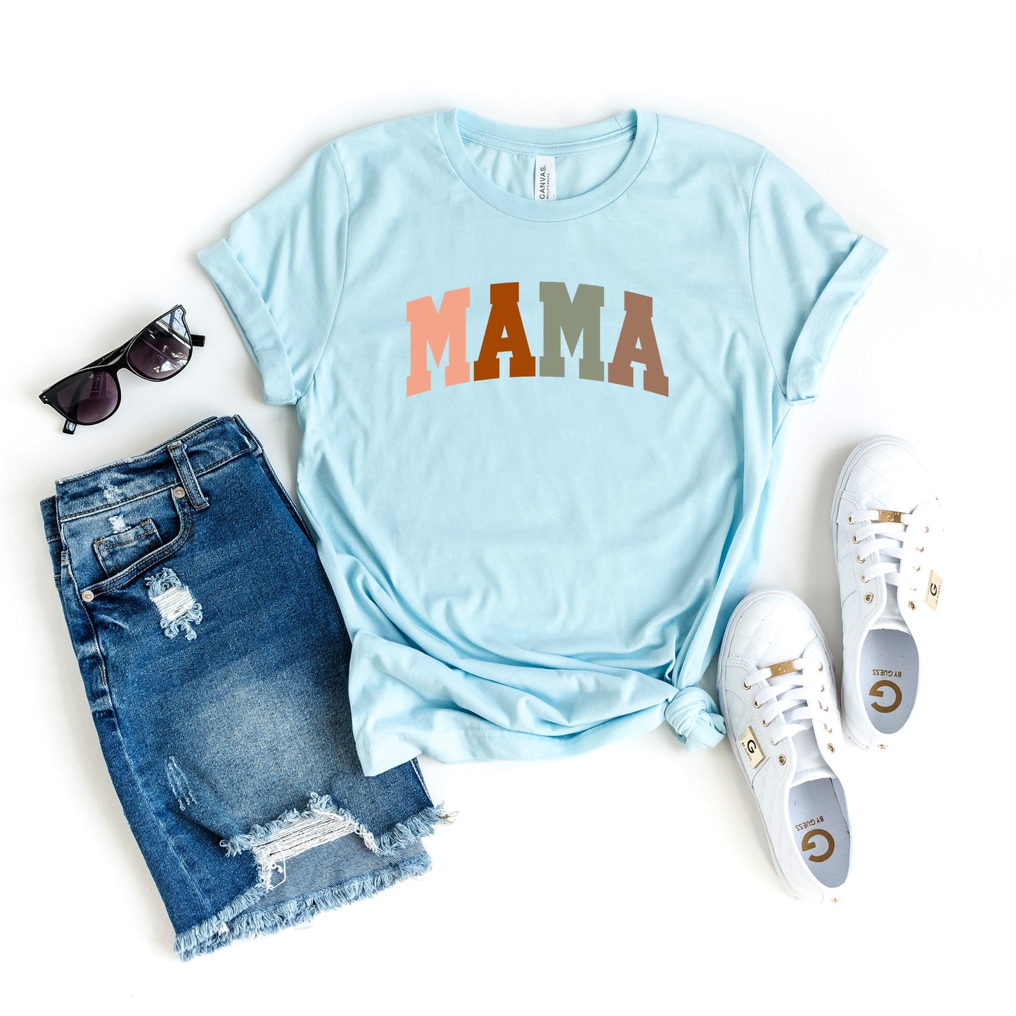 Mama Block Colorful | Short Sleeve Crew Neck
