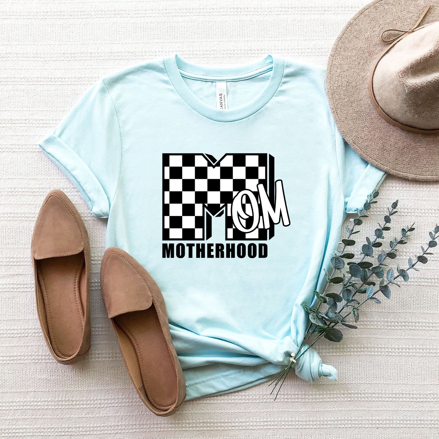 Mom Motherhood Checkered | Short Sleeve Graphic Tee