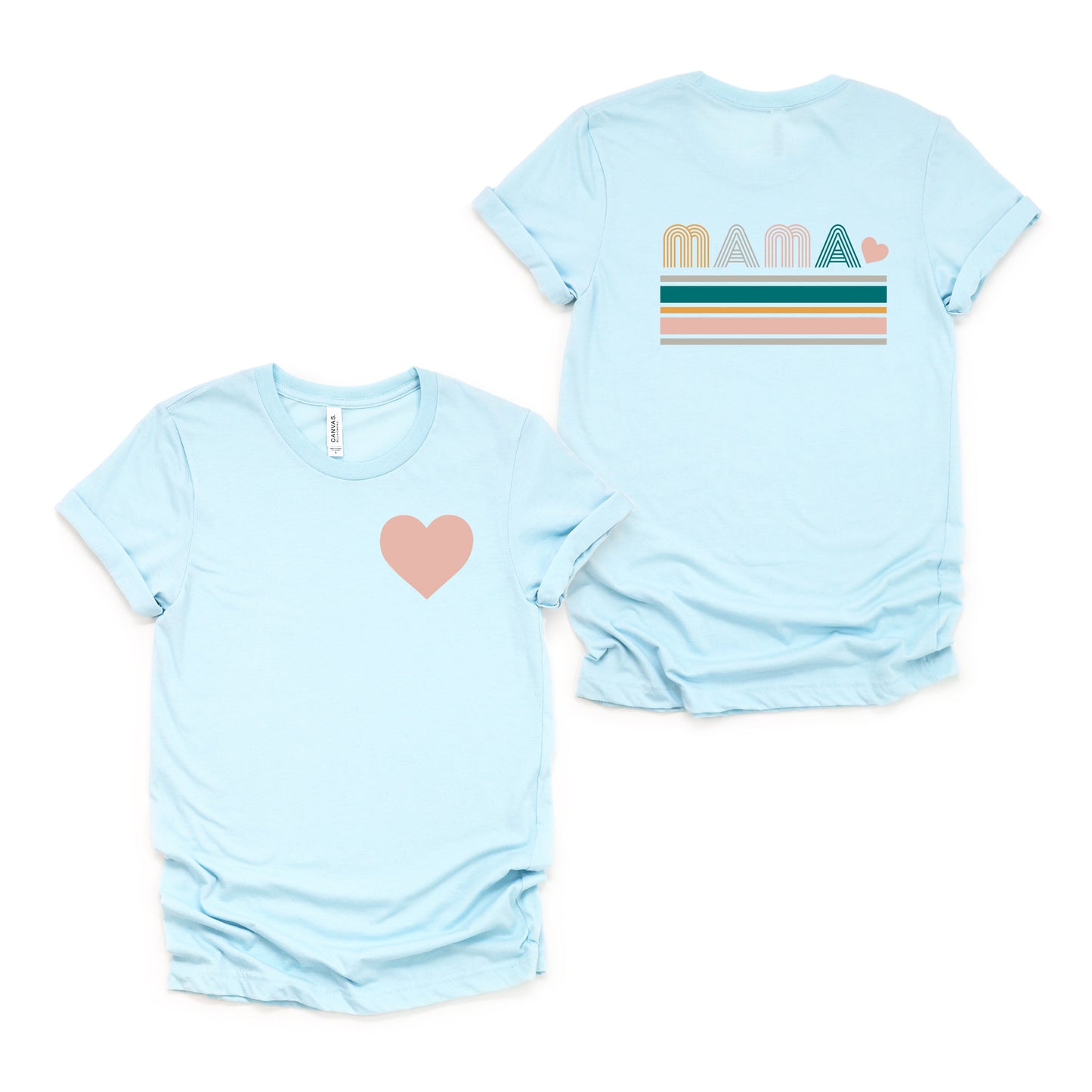 Retro Mama Stripes | Front & Back Short Sleeve Graphic Tee