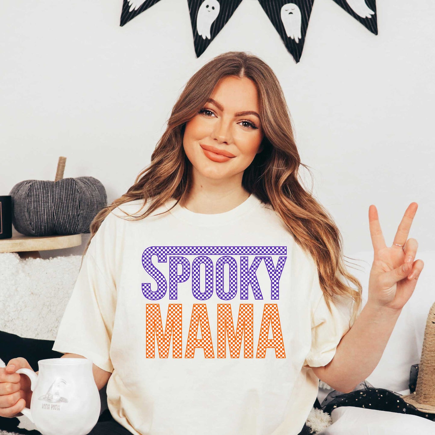 Spooky Mama Checkered | Garment Dyed Tee