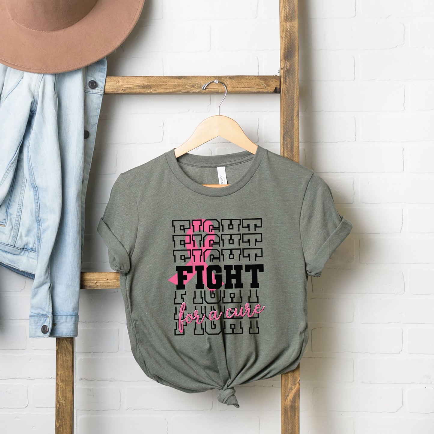 Fight Stacked Ribbon | Short Sleeve Graphic Tee