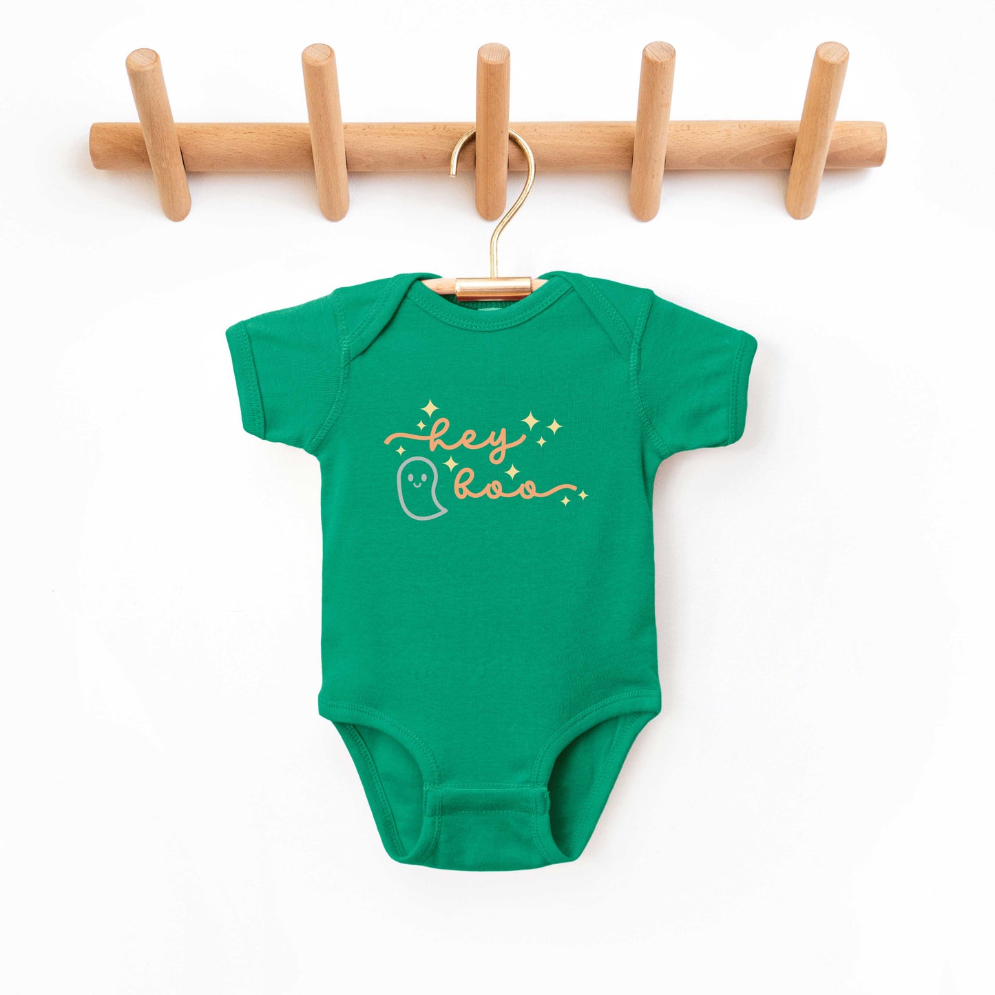 Hey Boo Ghost Kids | Baby Graphic Short Sleeve Bodysuit
