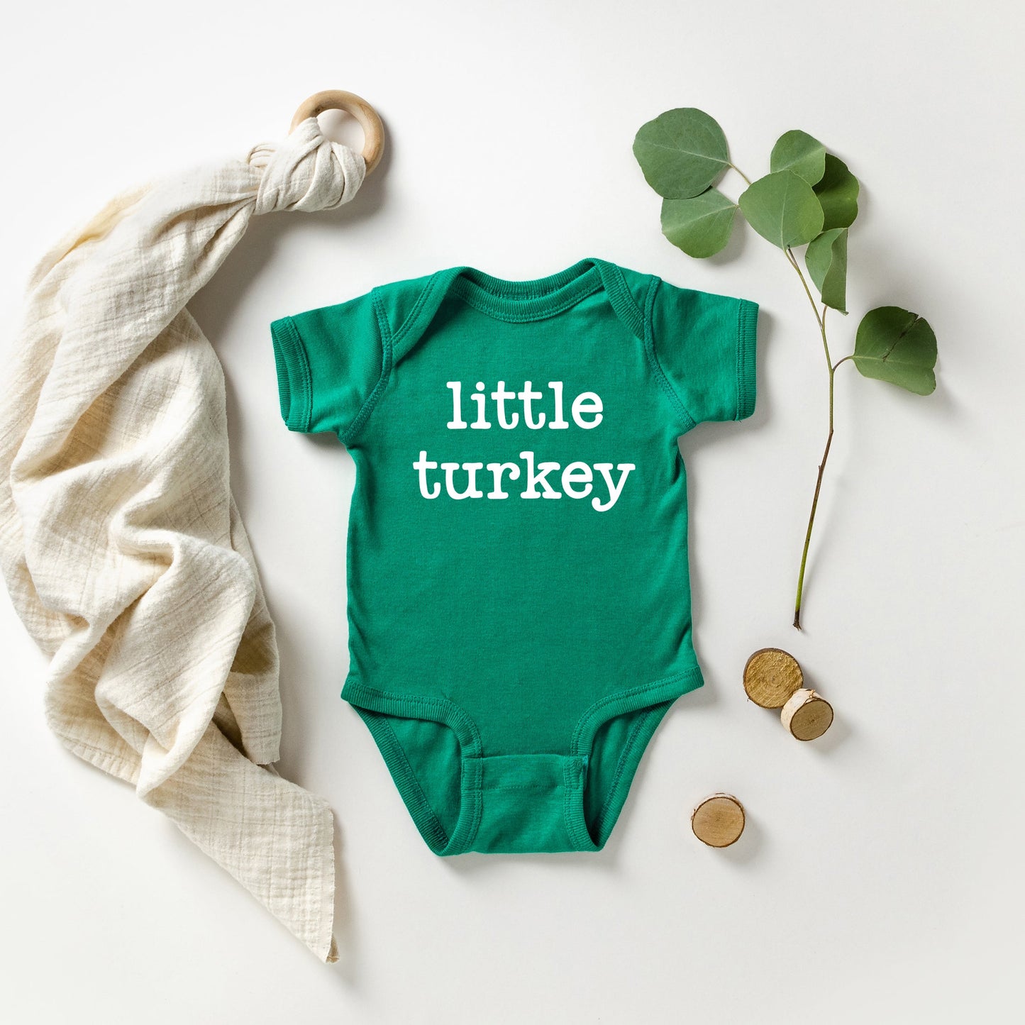 Little Turkey Typewriter | Baby Graphic Short Sleeve Bodysuit