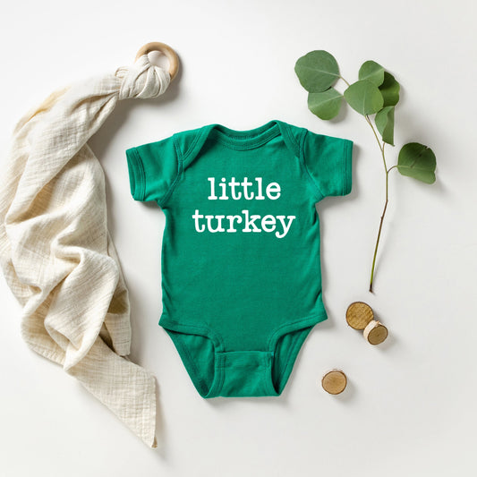 Little Turkey Typewriter | Baby Graphic Short Sleeve Bodysuit