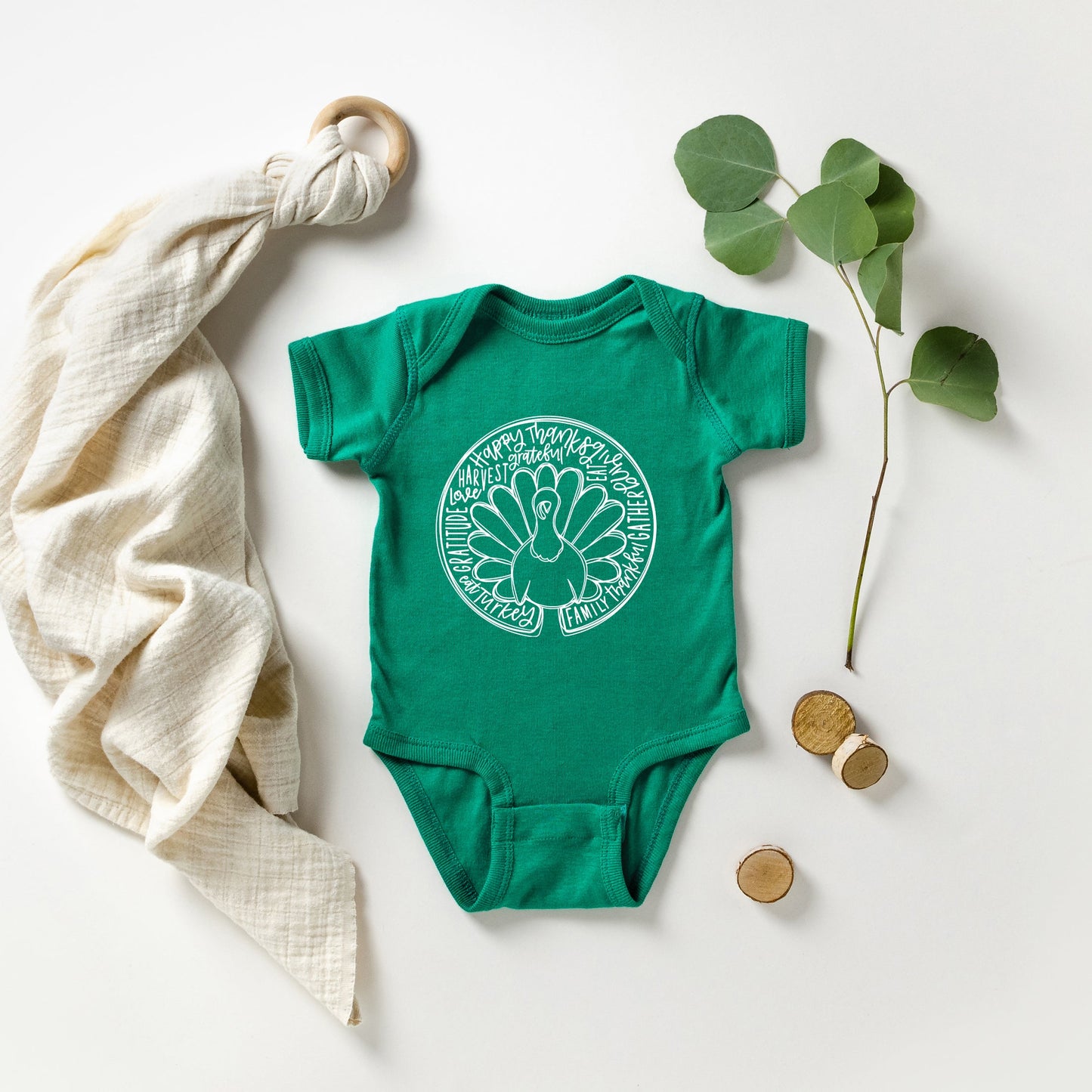 Turkey Circle | Baby Graphic Short Sleeve Bodysuit