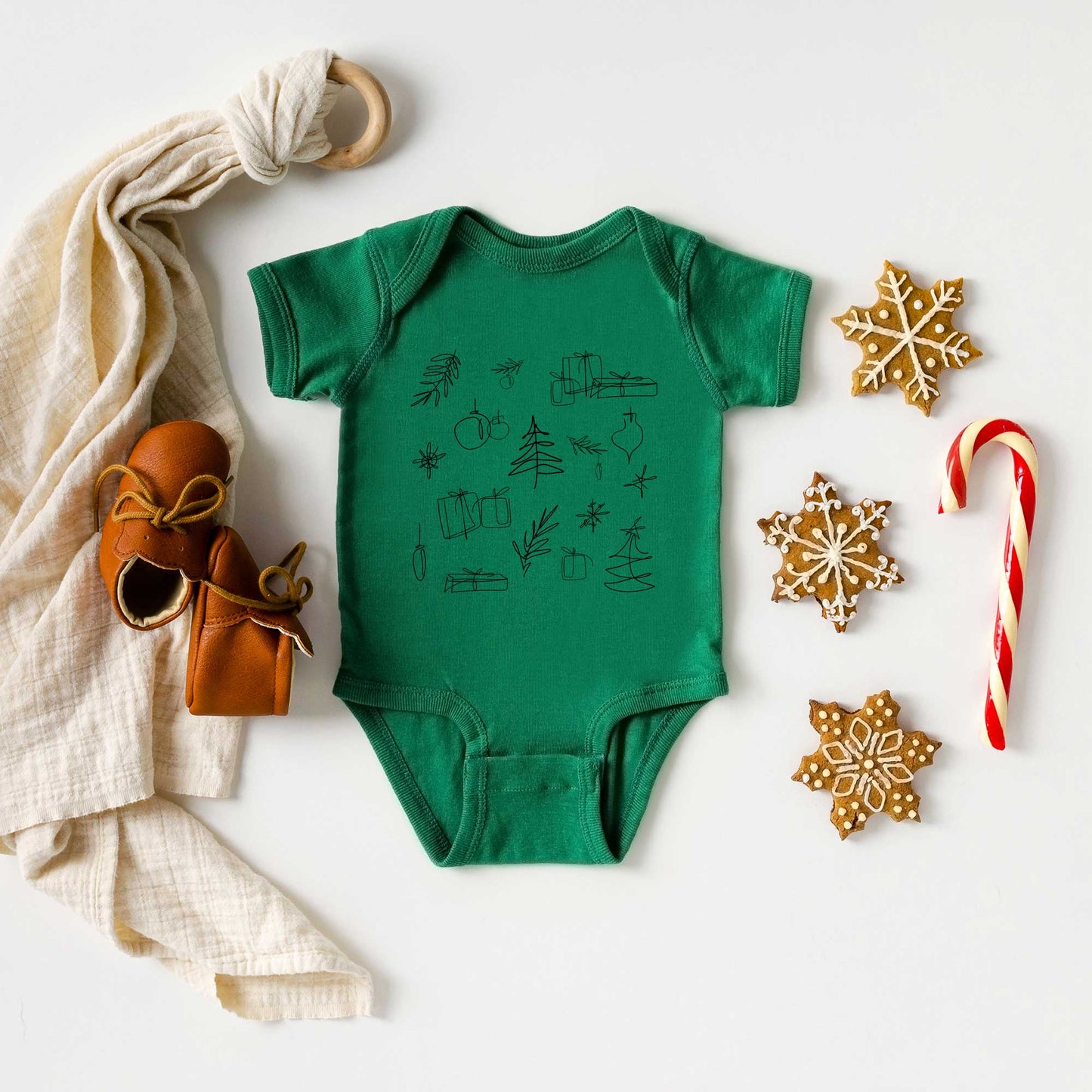 Christmas Clipart | Baby Graphic Short Sleeve Bodysuit