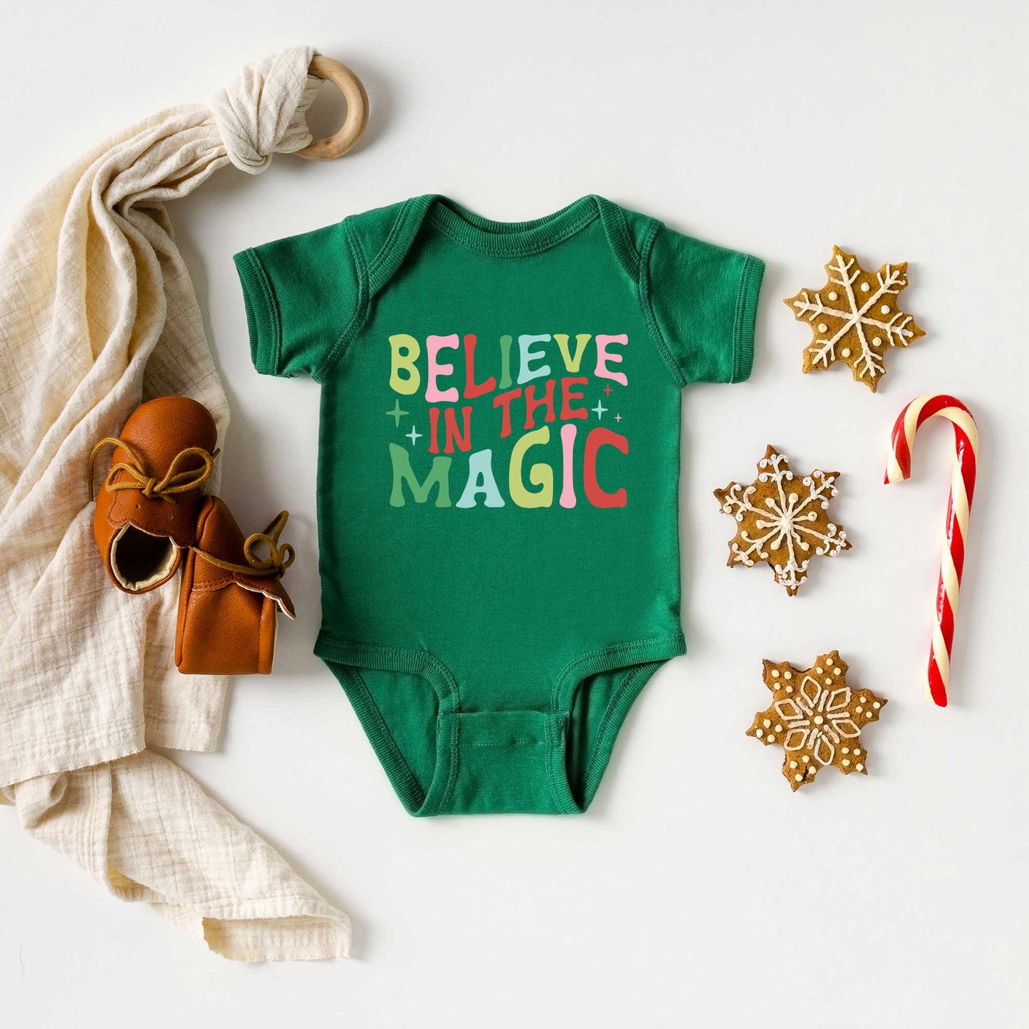 Believe in the Magic Colorful | Baby Graphic Short Sleeve Bodysuit