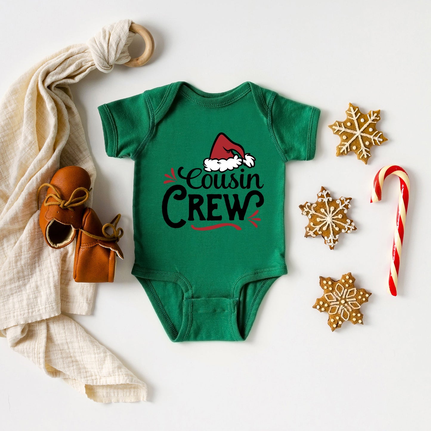 Cousin Crew Santa Hat | Baby Graphic Short Sleeve Bodysuit