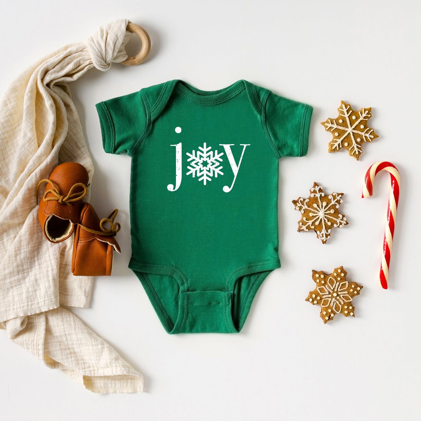 Joy Snowflake | Baby Graphic Short Sleeve Bodysuit